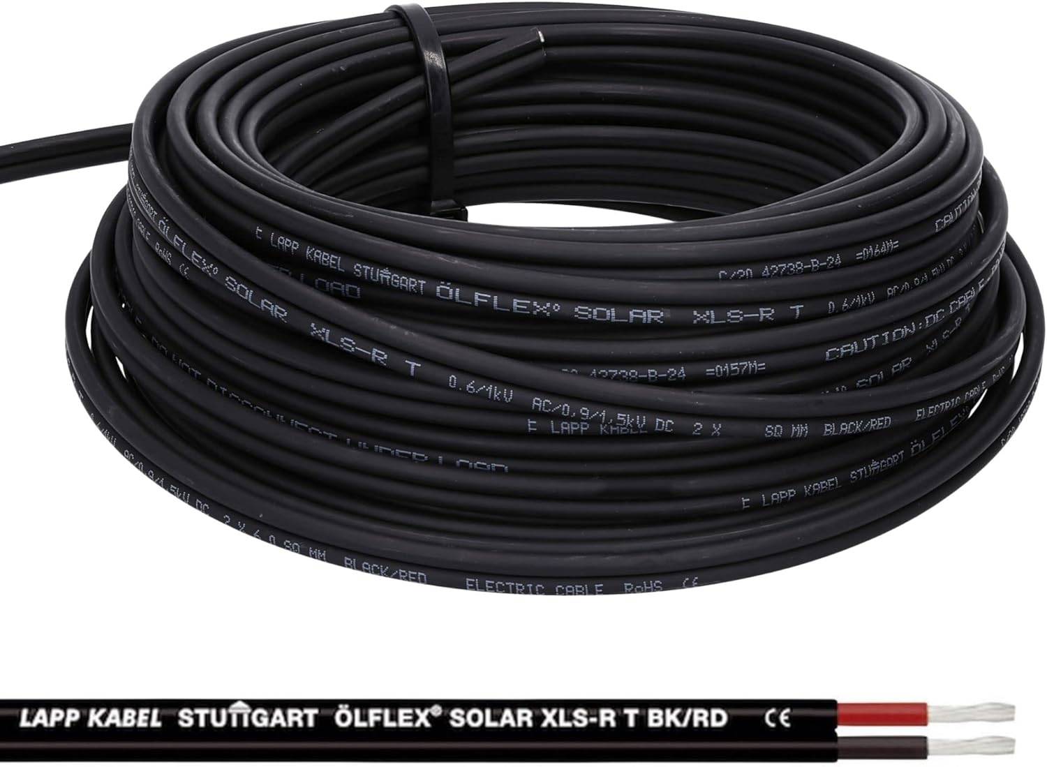 LappKabel Bund Lapp ÖLFLEX SOLAR XLS-R T 2X4mm² BK/RD Solarkabel Zwillingsleitung, 20m 2x4mm²-0