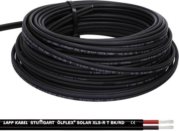 LappKabel Bund Lapp ÖLFLEX SOLAR XLS-R T 2X4mm² BK/RD Solarkabel Zwillingsleitung, 20m 2x4mm²