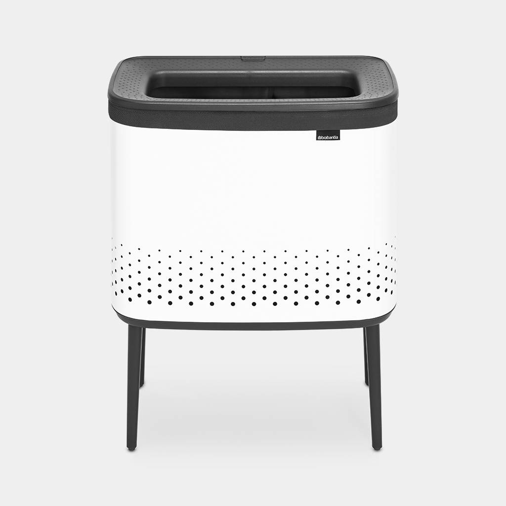 Brabantia Bo Wäschekorb, 60 l, Rechteckig, MDF-Platten, Weiß, Schwarz-4