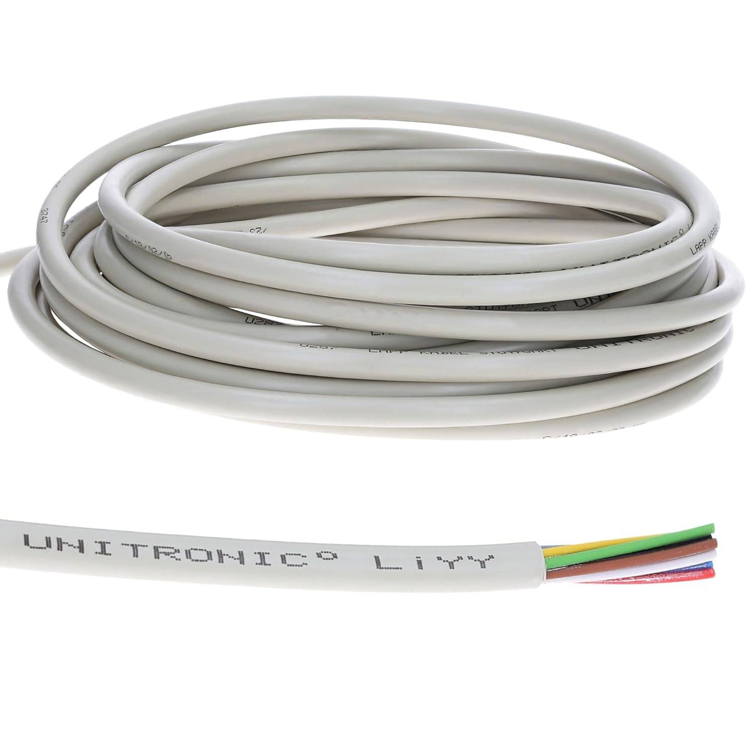 10 Meter Lapp 0028304 UNITRONIC LiYY PVC-Datenleitung 4x0,25 mm² I Lötkabel für Platine I Signalleitung I Klingelkabel I-0