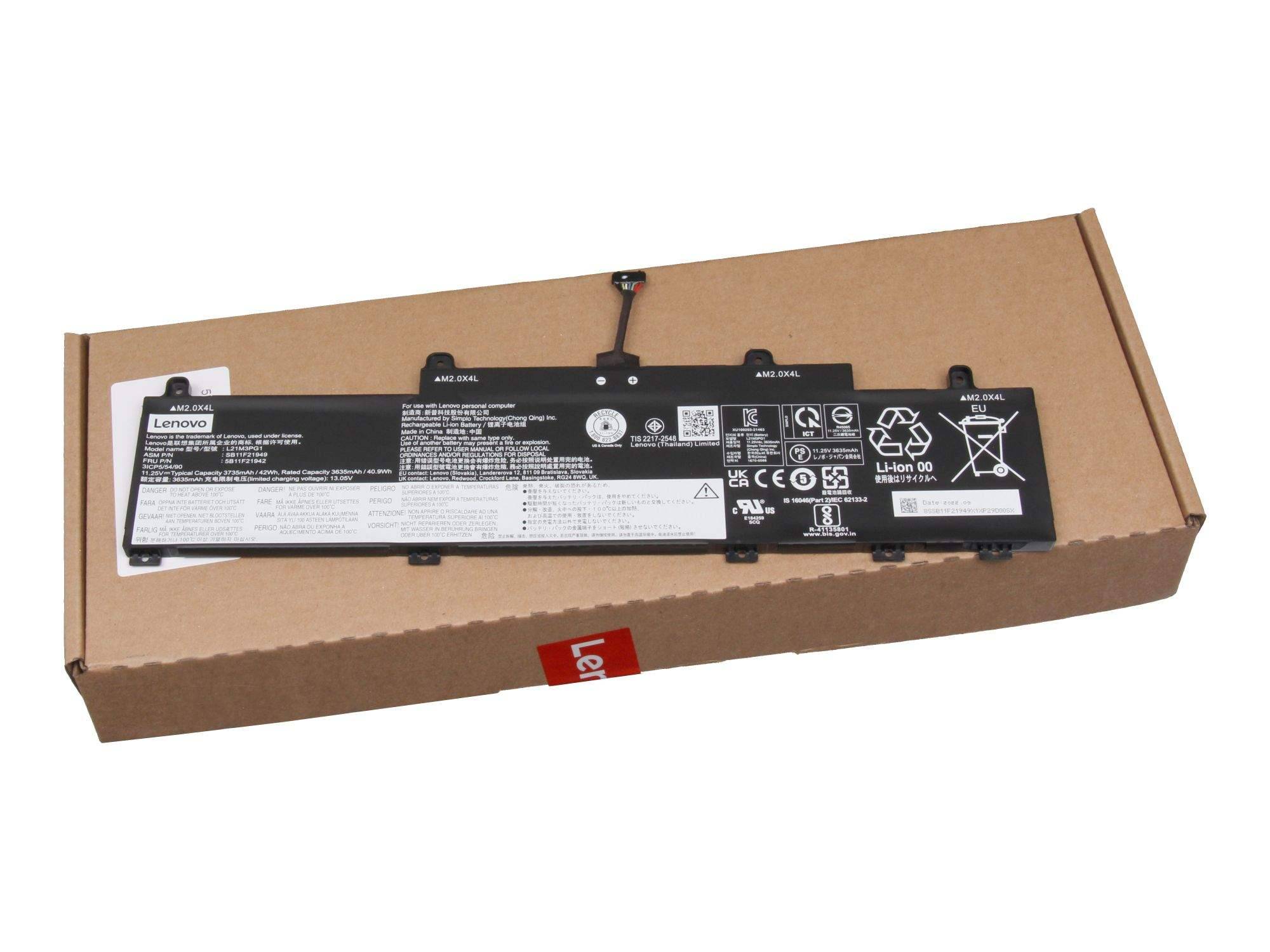 LENOVO - Battery Internal 3 Cell 42Wh LiIon - Batterie - 3.735 mAh-0