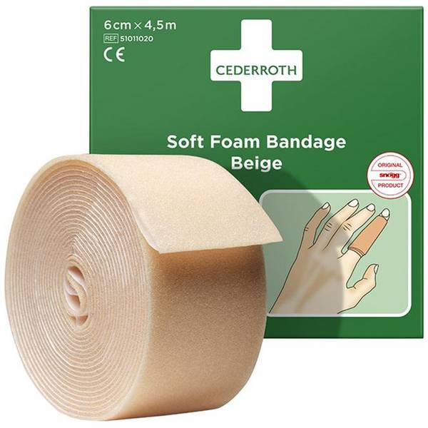 CEDERROTH Schaumbandage 6 cm x 4,5 m, beige