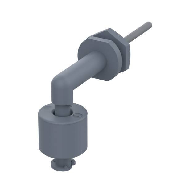 Elobau 201812 Miniatur Schwimmerschalter Schließer, 48V, PVC, Gewinde G3/8, 1m Kabel