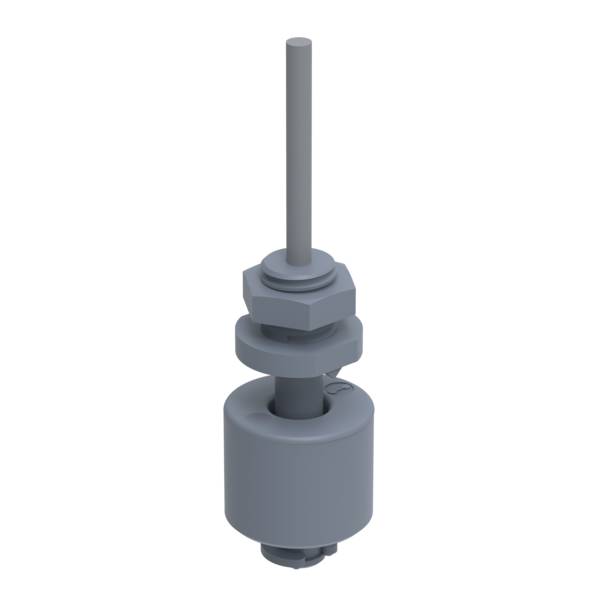 Elobau 200030-10 Miniatur Schwimmerschalter Wechsler, 48V, PVC, Gewinde PG7, 10m Kabel
