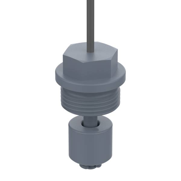 Elobau 204010 Miniatur Schwimmerschalter Schließer, 48V, PVC, Gewinde G1, 1m Kabel