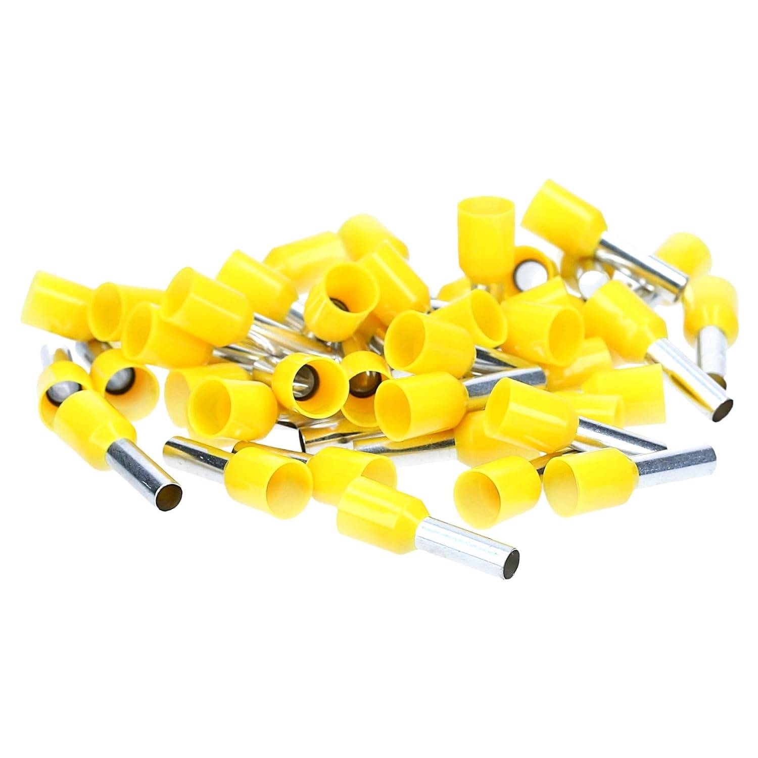 100 Stück Kalitec AE618GR Aderendhülsen isoliert 6,0mm² 18mm lang gelb I Made in Germany I Industriequalität-1