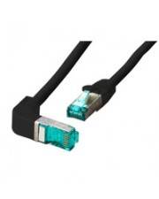EFB Elektronik RJ45 Patchkabel S/FTP Cat.6A LSZH einseitig 90° gewinkelt 5m schwarz MK6001W Netzwerk CAT 6a SFTP 5 m