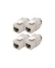 CAT 6A Keystone Jack, geschirmt, 4 Stück werkzeugfreie Verbindung