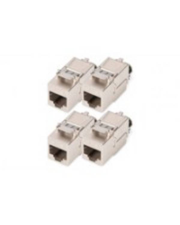 DIGITUS Cat.8.1 Keystone Module shielded tool free dust cap 4 pcs. Cat.8.I Modul geschirmt werkzeuglos Staubkappe 4 Stk.