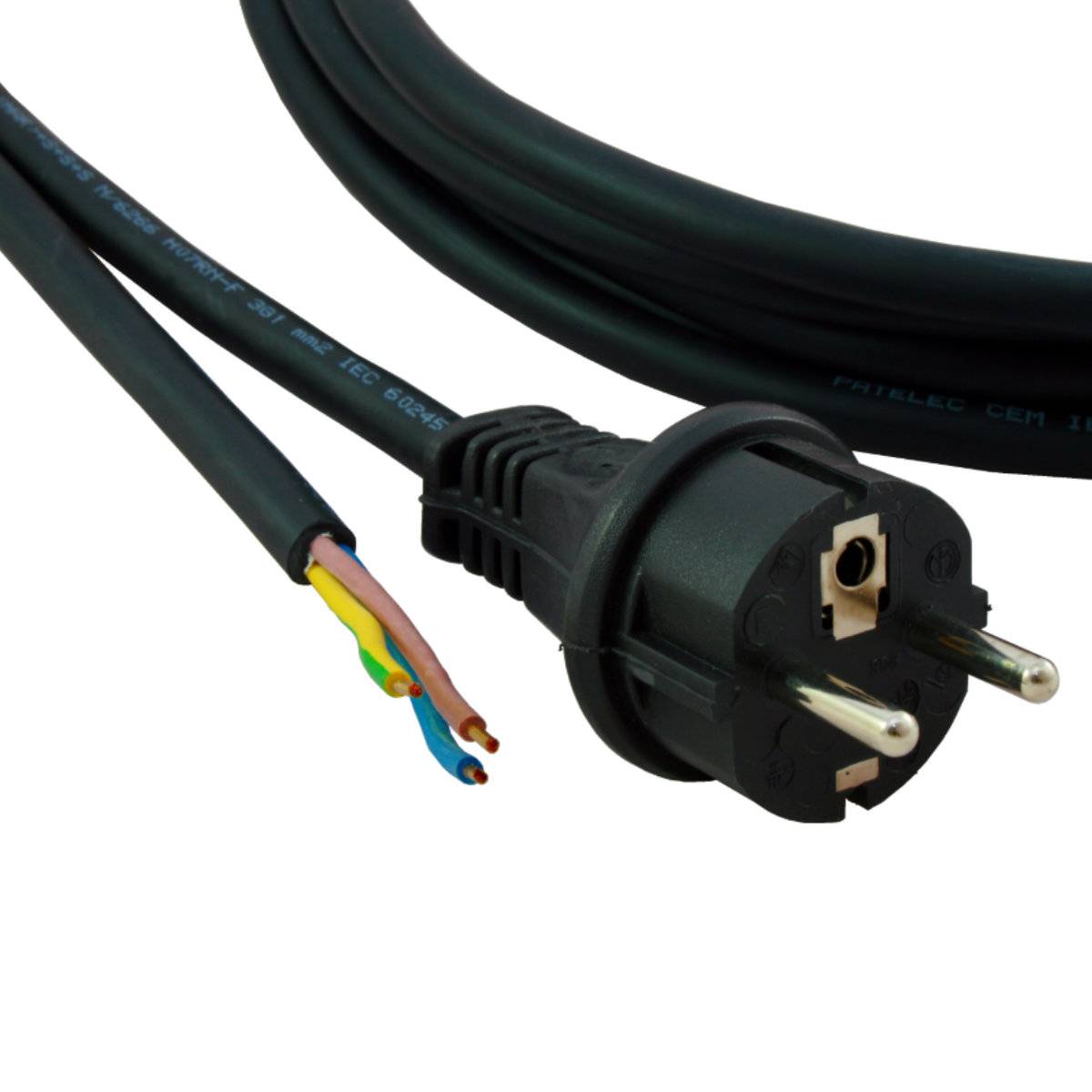 Ö 1303 Gummi-Anschlussleitung mit Schukostecker 3x1mm² H07-RN-F 3m-0