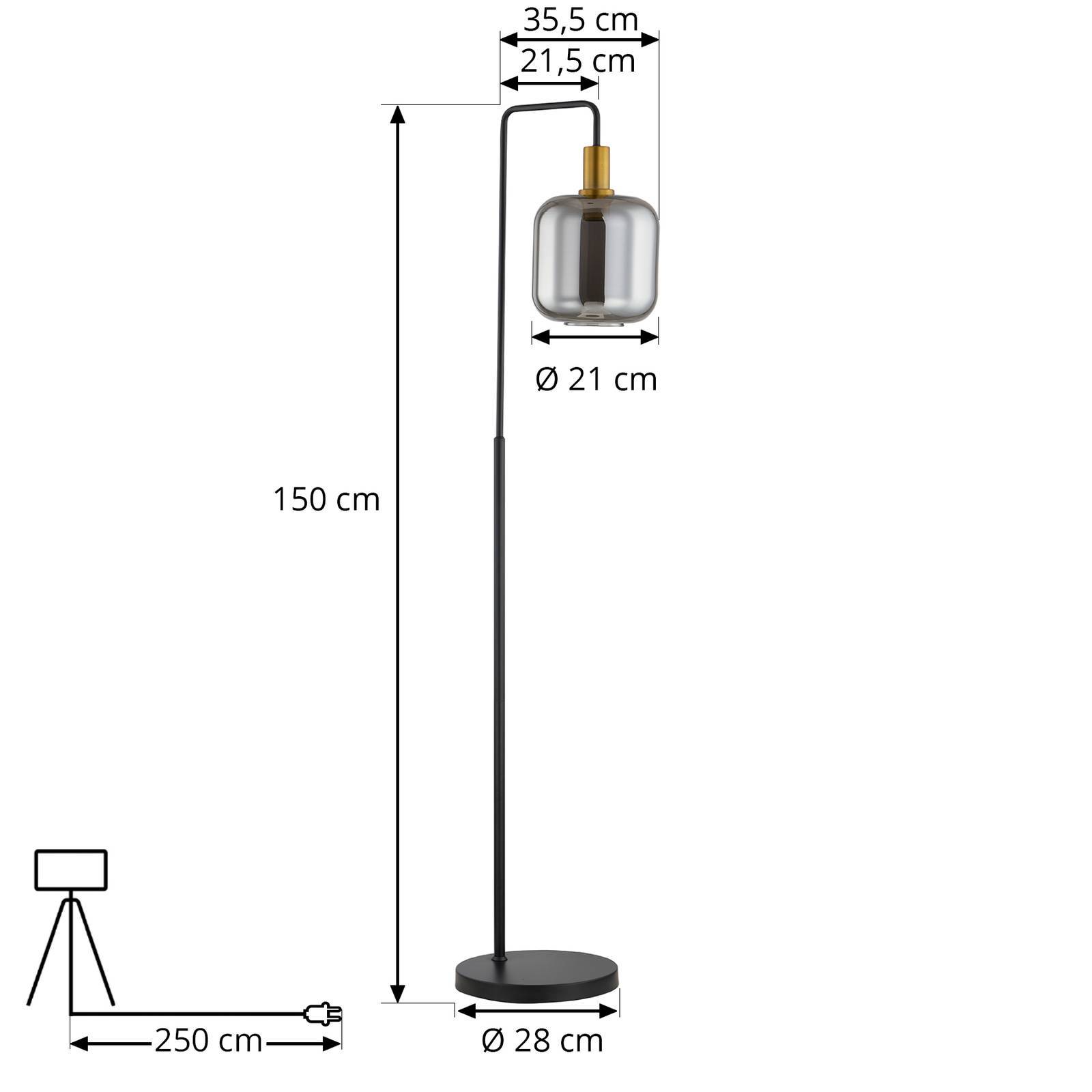 Lindby Stehlampe 'Nimbora' in schwarz aus Metall-3