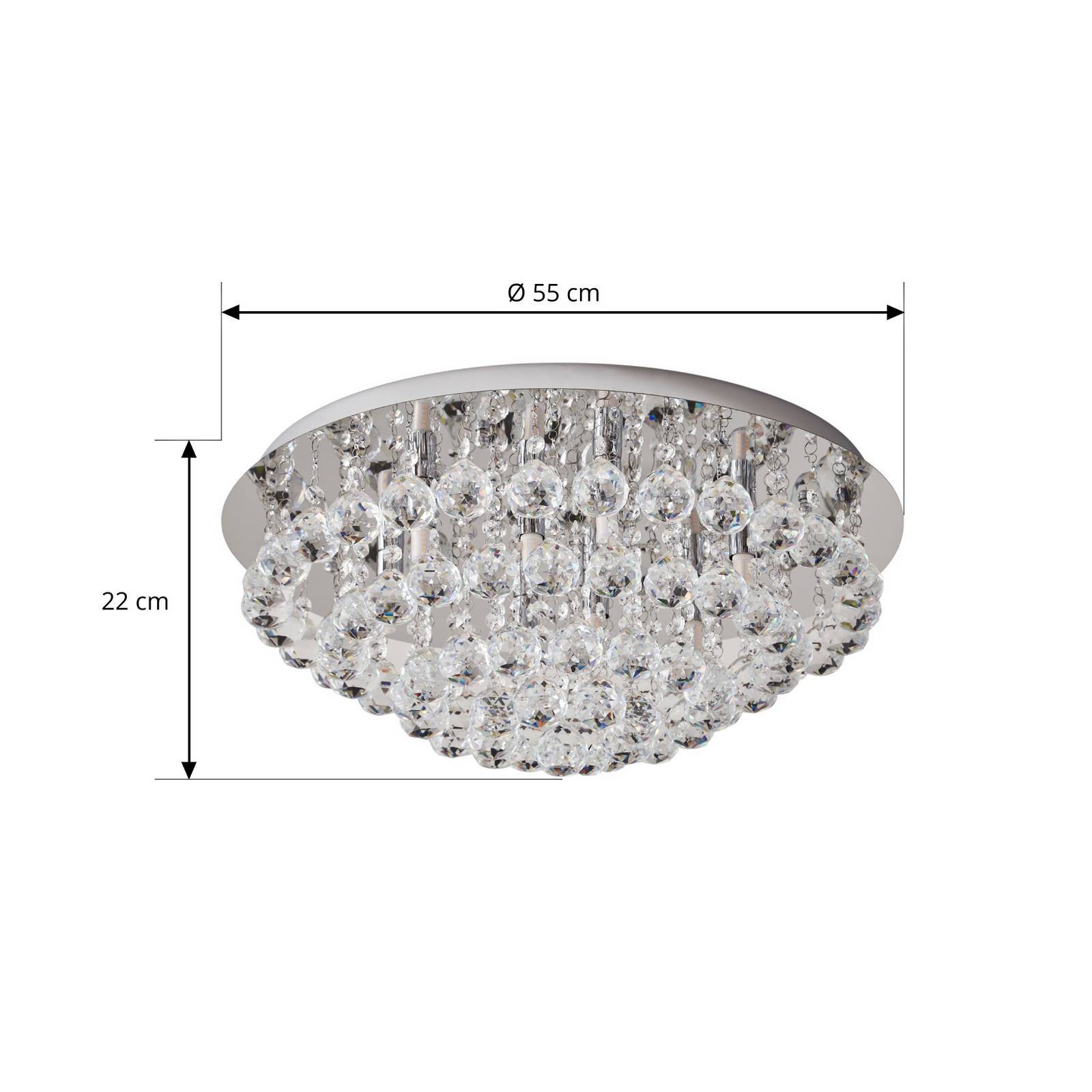 Lindby Taklampa 'Antonino' aus kristall-4
