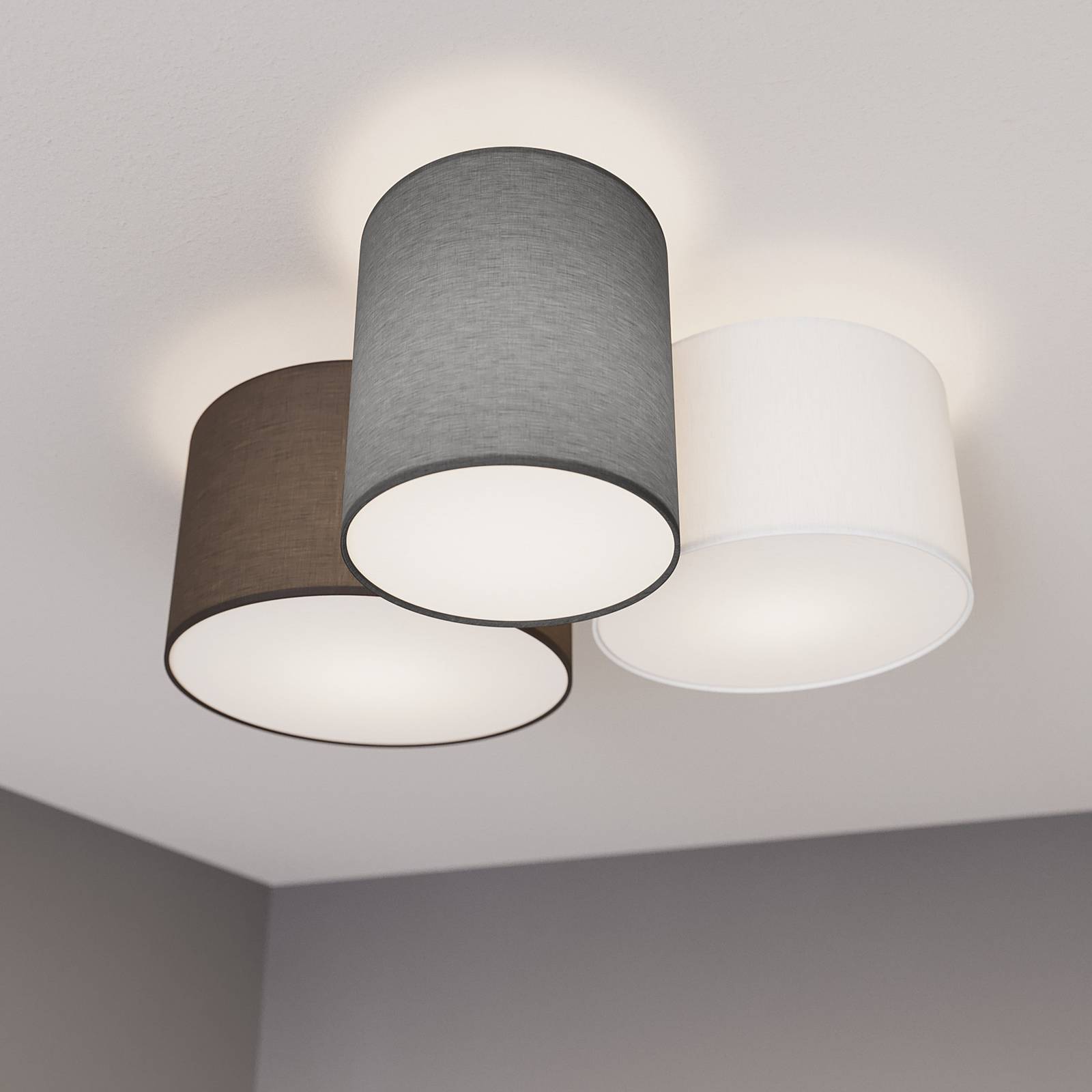 Lindby Taklampa 'Laurenz' aus textil / siden-0