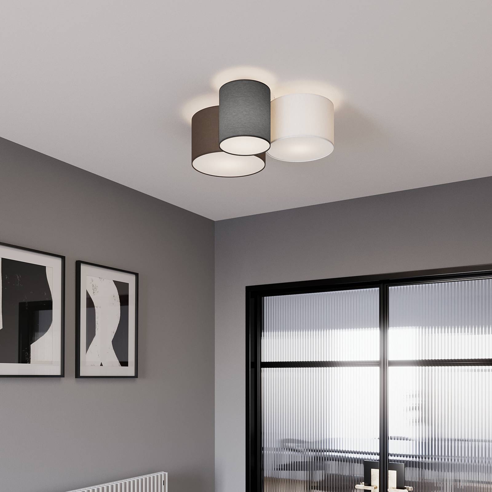 Lindby Taklampa 'Laurenz' aus textil / siden-2