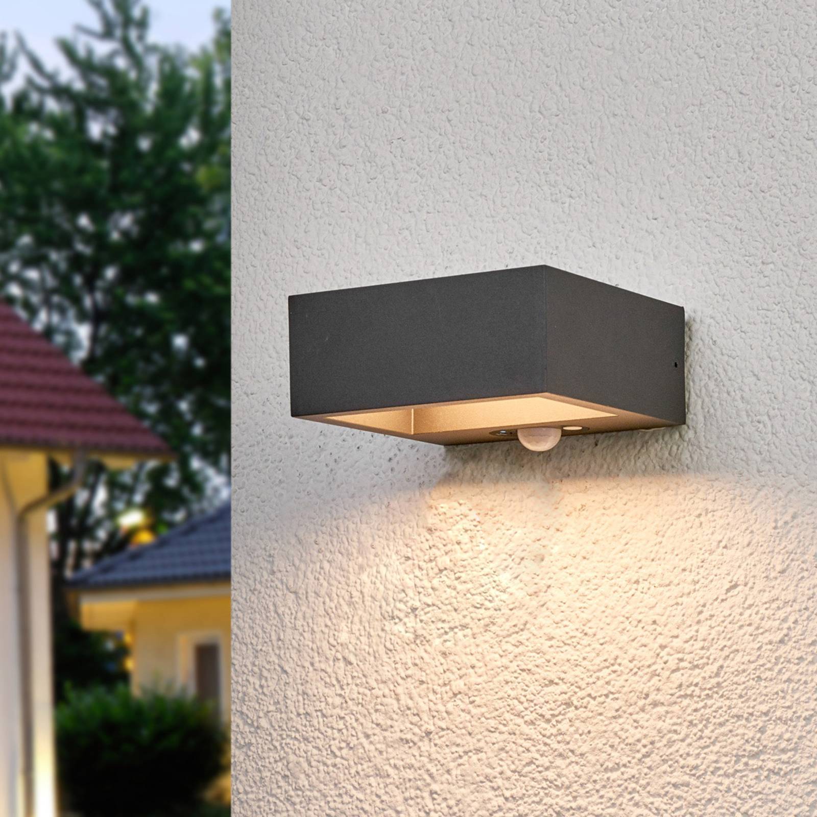 Lucande LED Solcellslampa utomhus 'Mahra' aus aluminium / grå zink-1