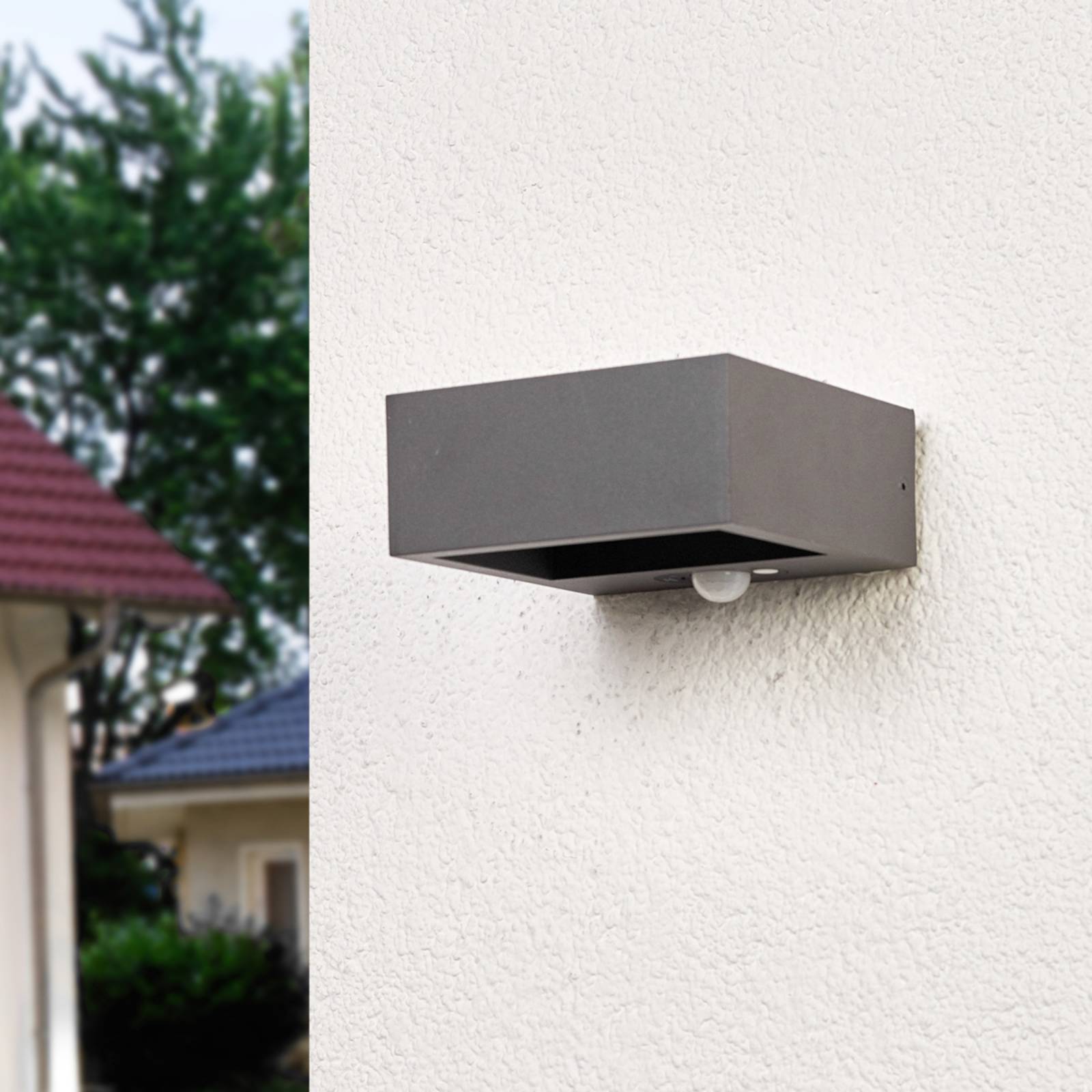 Lucande LED Solcellslampa utomhus 'Mahra' aus aluminium / grå zink-2