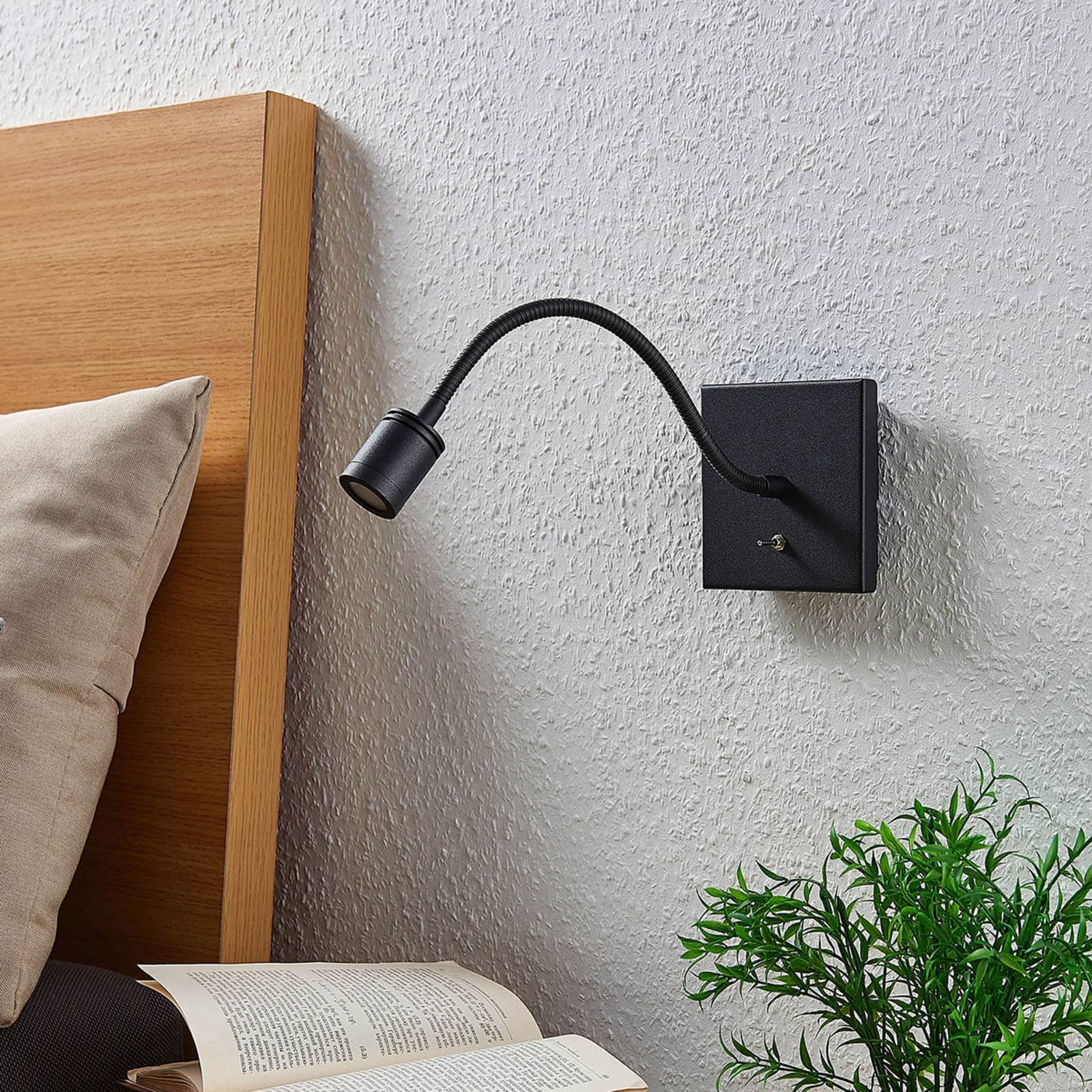 Lindby LED Wandleuchte Innen 'Mayar' in schwarz aus Metall-3