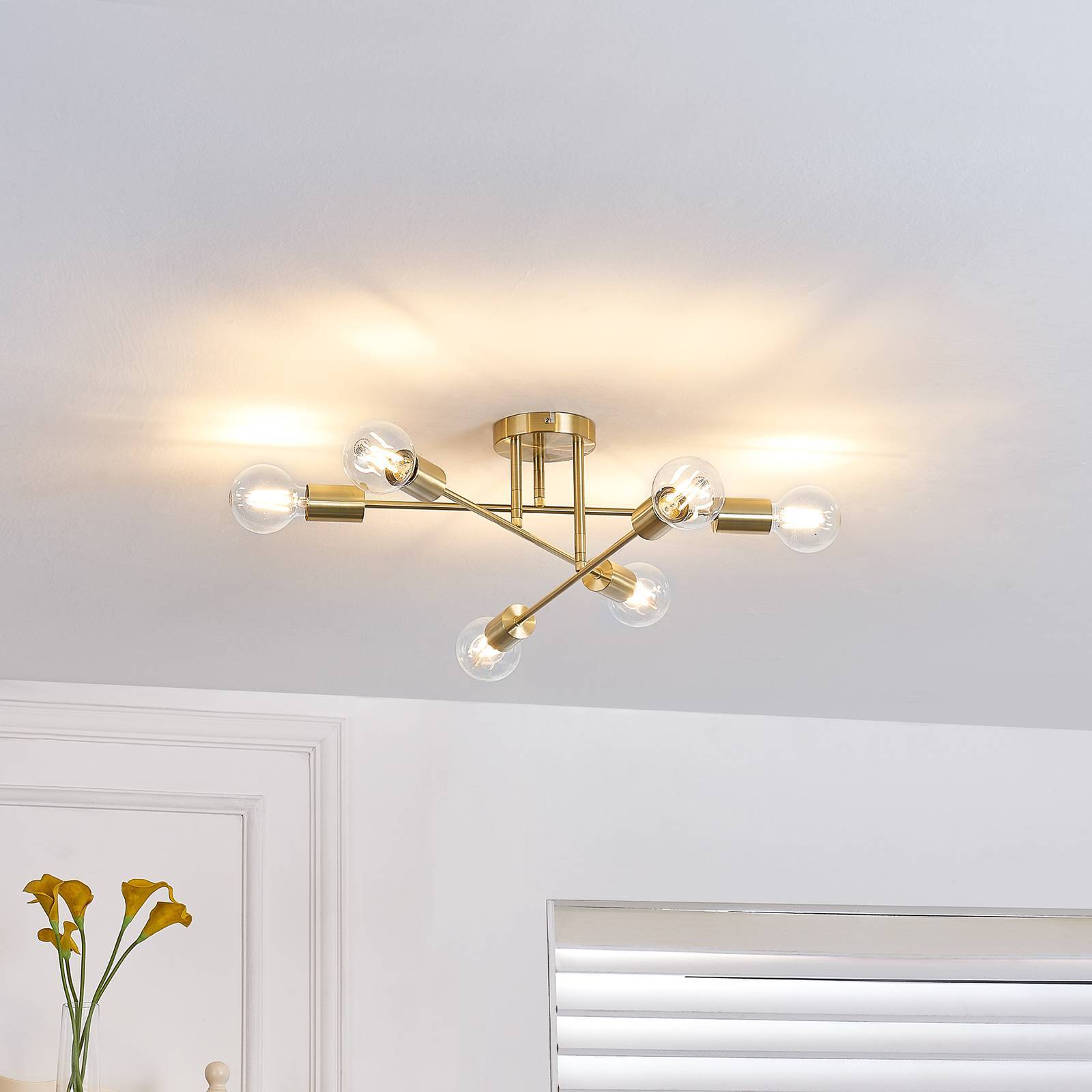 Lindby Deckenlampe 'Aloria' in gold / messing aus Metall-1