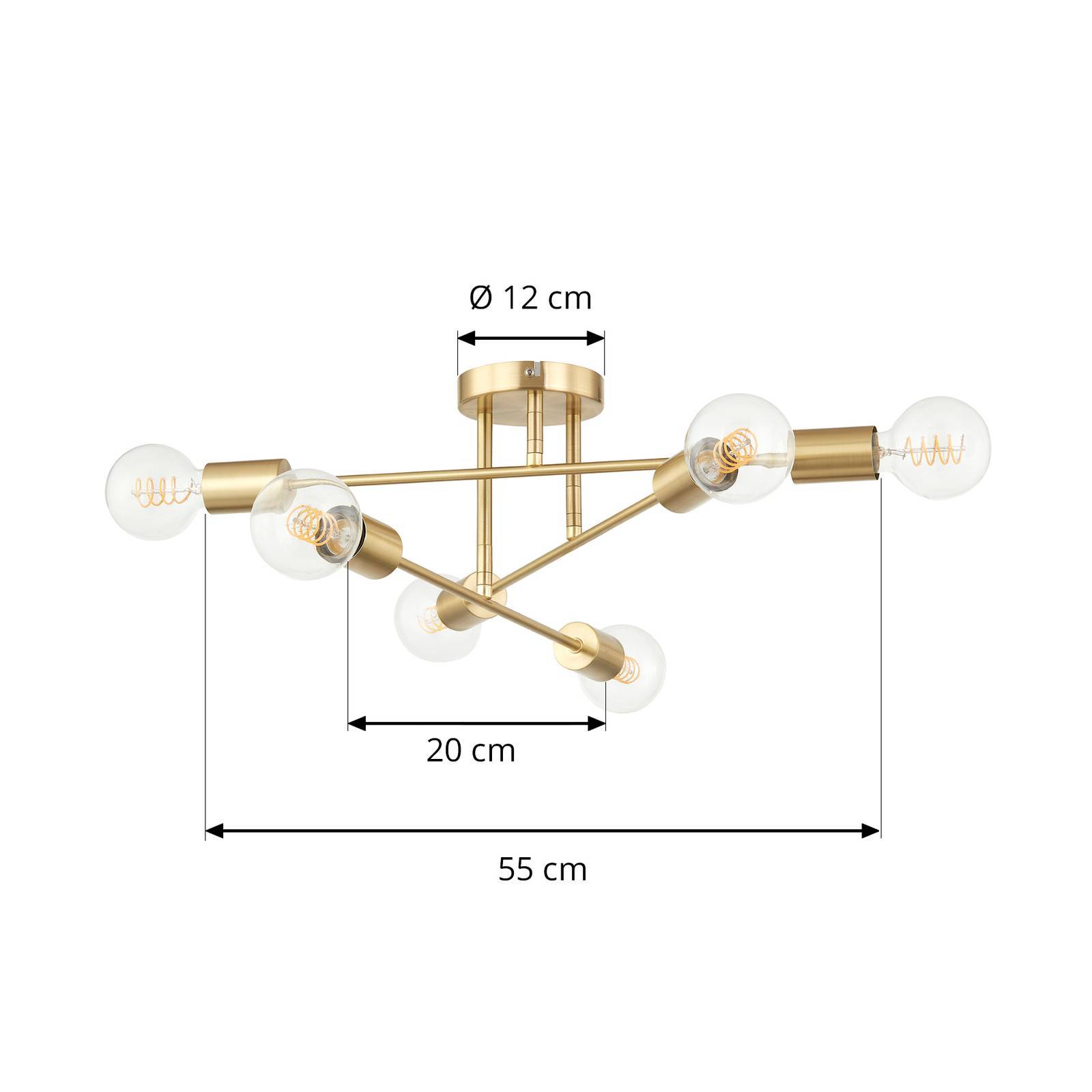 Lindby Deckenlampe 'Aloria' in gold / messing aus Metall-3