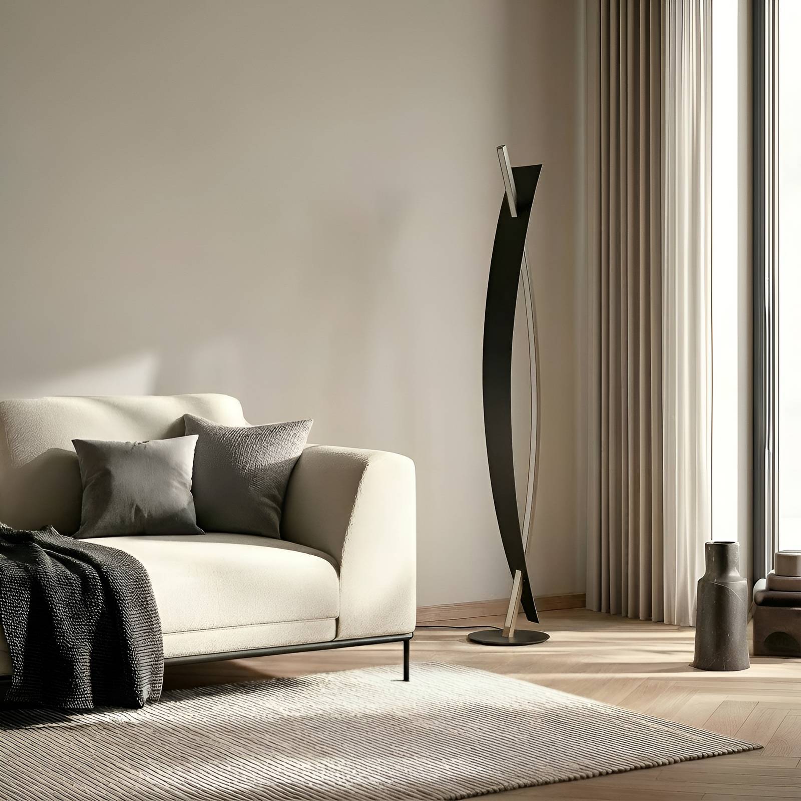 Lucande LED Stehlampe 'Marija' in schwarz aus Metall-3