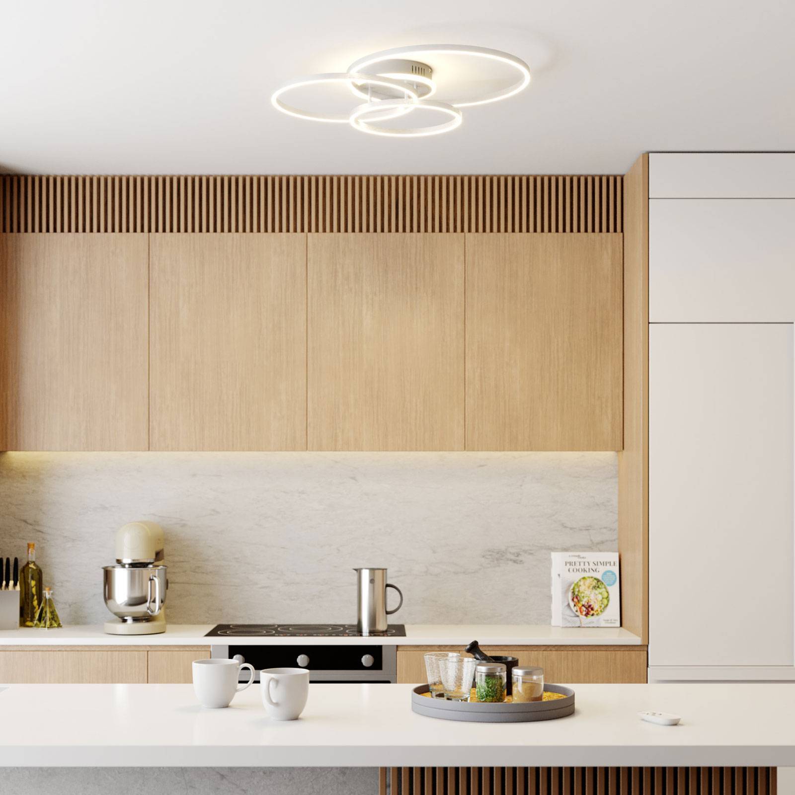 Lindby LED Smarta hem taklampa 'Tula' aus aluminium / grå zink-2