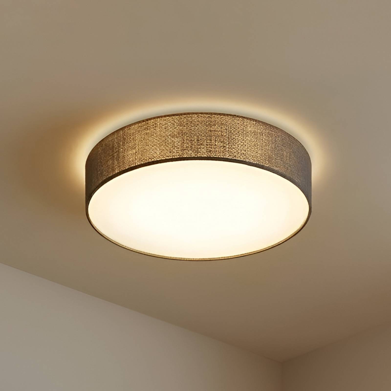Lindby Taklampa 'Sebatin' aus textil / siden-1
