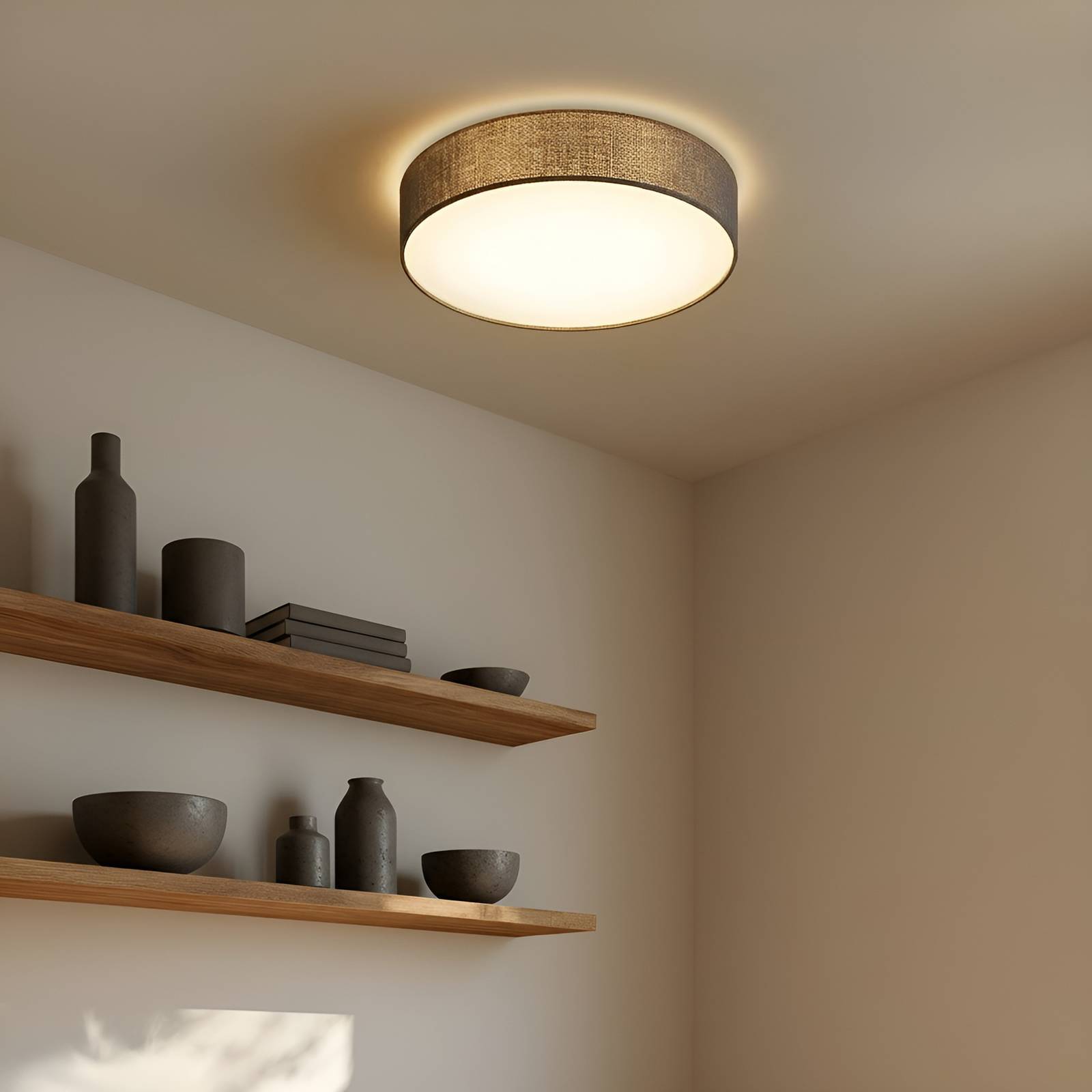 Lindby Taklampa 'Sebatin' aus textil / siden-2