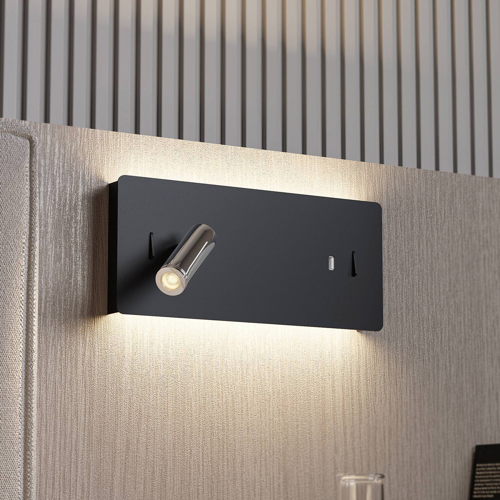 Lucande LED Wandleuchte Innen 'Kimo' in schwarz aus Metall-1