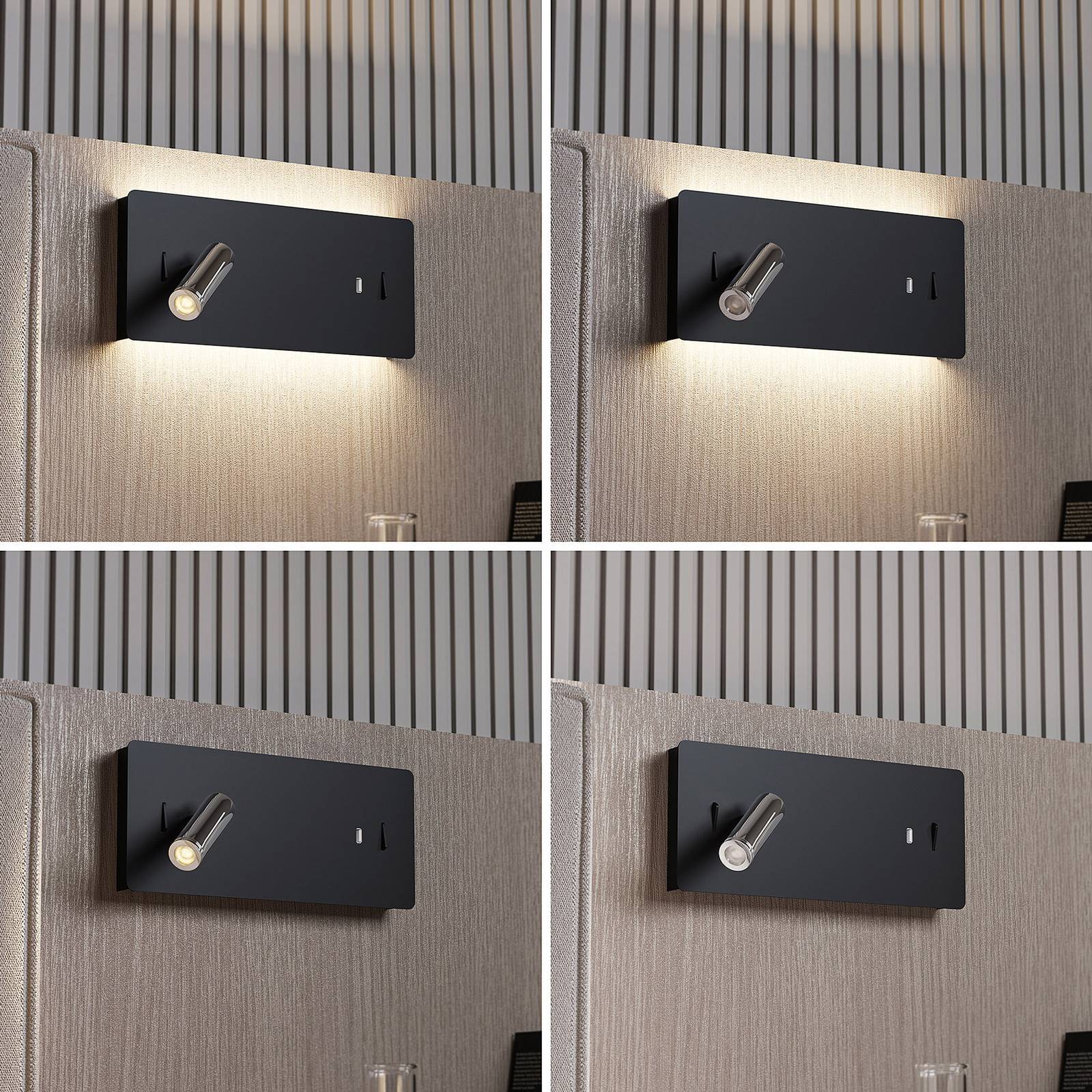 Lucande LED Wandleuchte Innen 'Kimo' in schwarz aus Metall-2