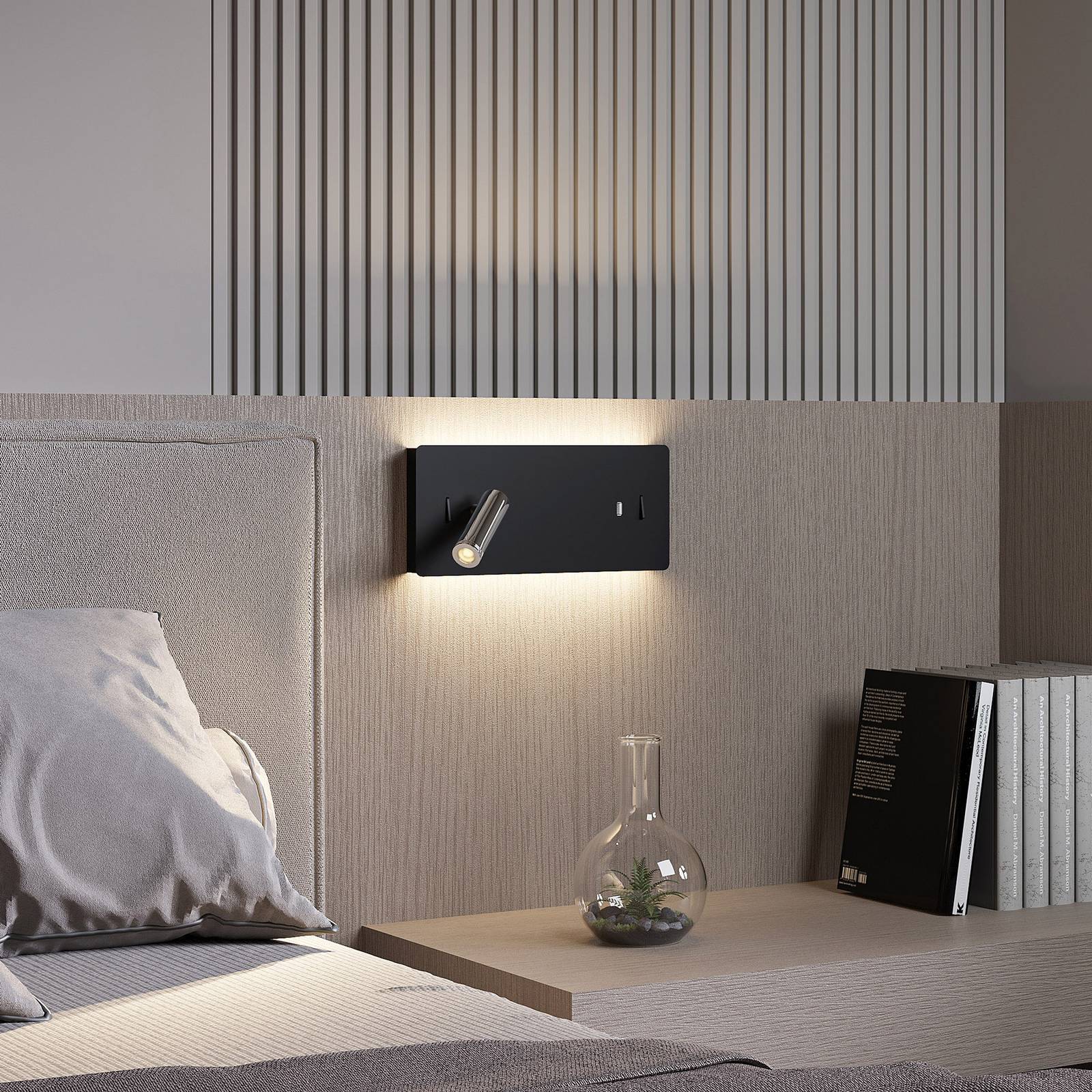 Lucande LED Wandleuchte Innen 'Kimo' in schwarz aus Metall-3