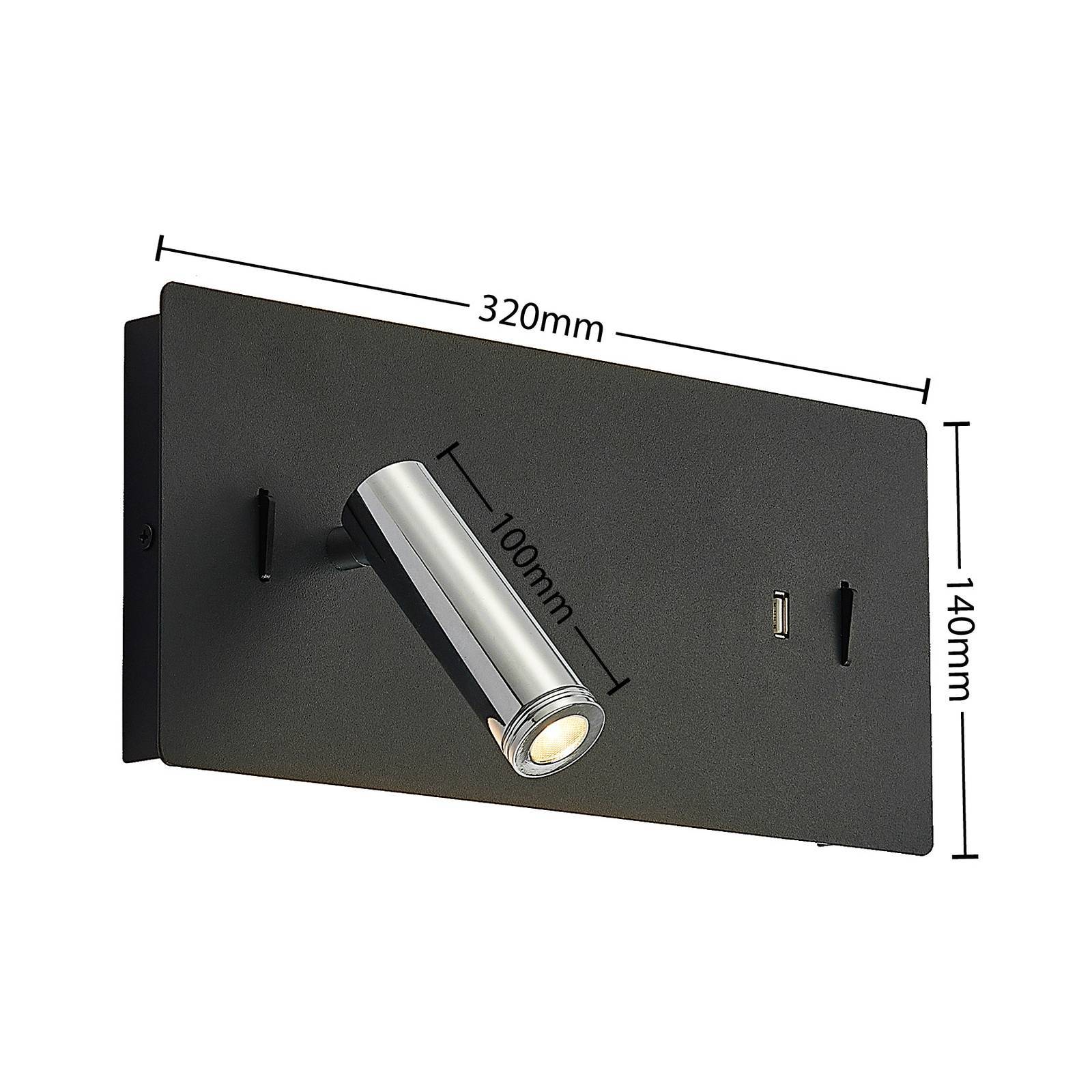 Lucande LED Wandleuchte Innen 'Kimo' in schwarz aus Metall-4