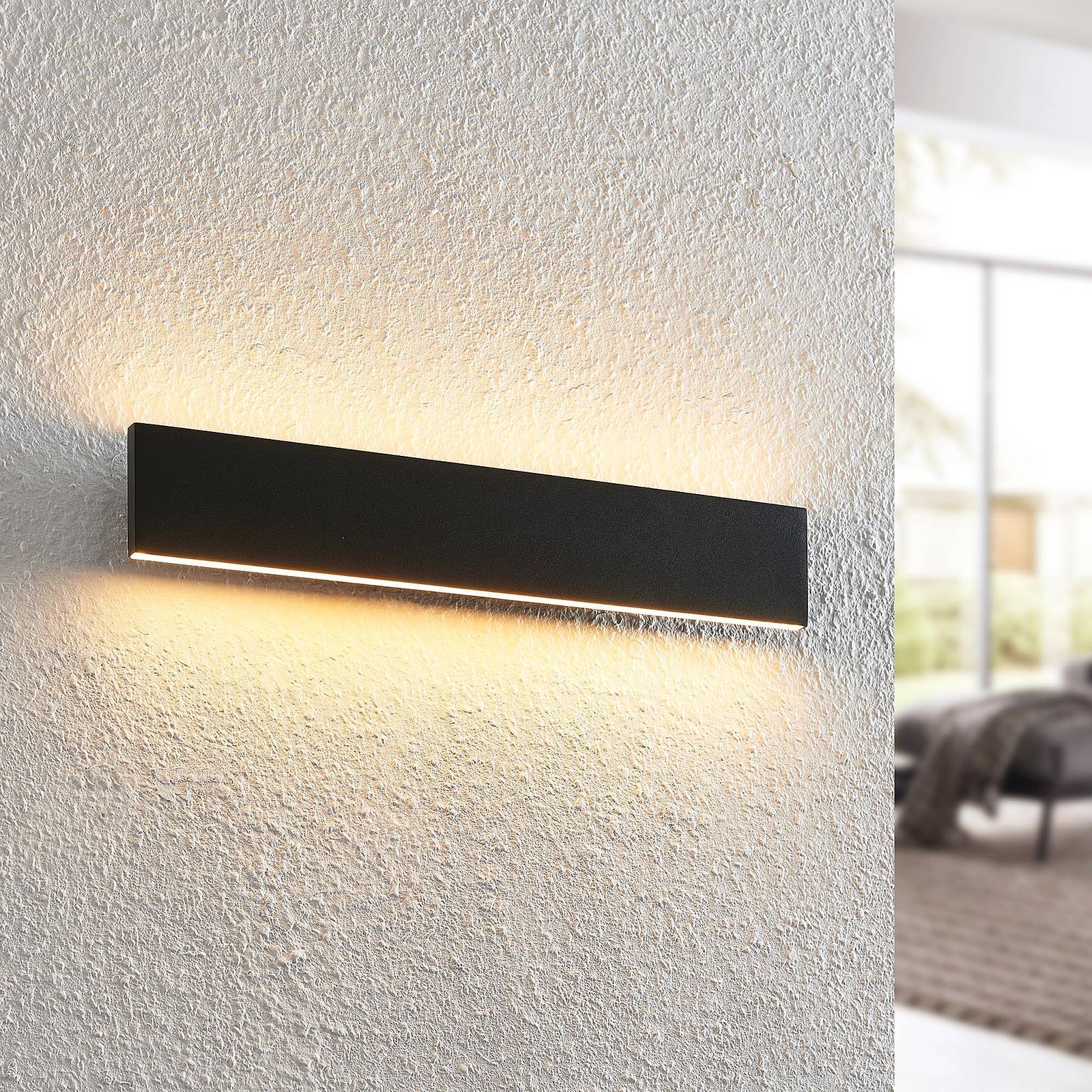 Lindby LED Wandleuchte Innen 'Ignazia' in schwarz aus Metall-1