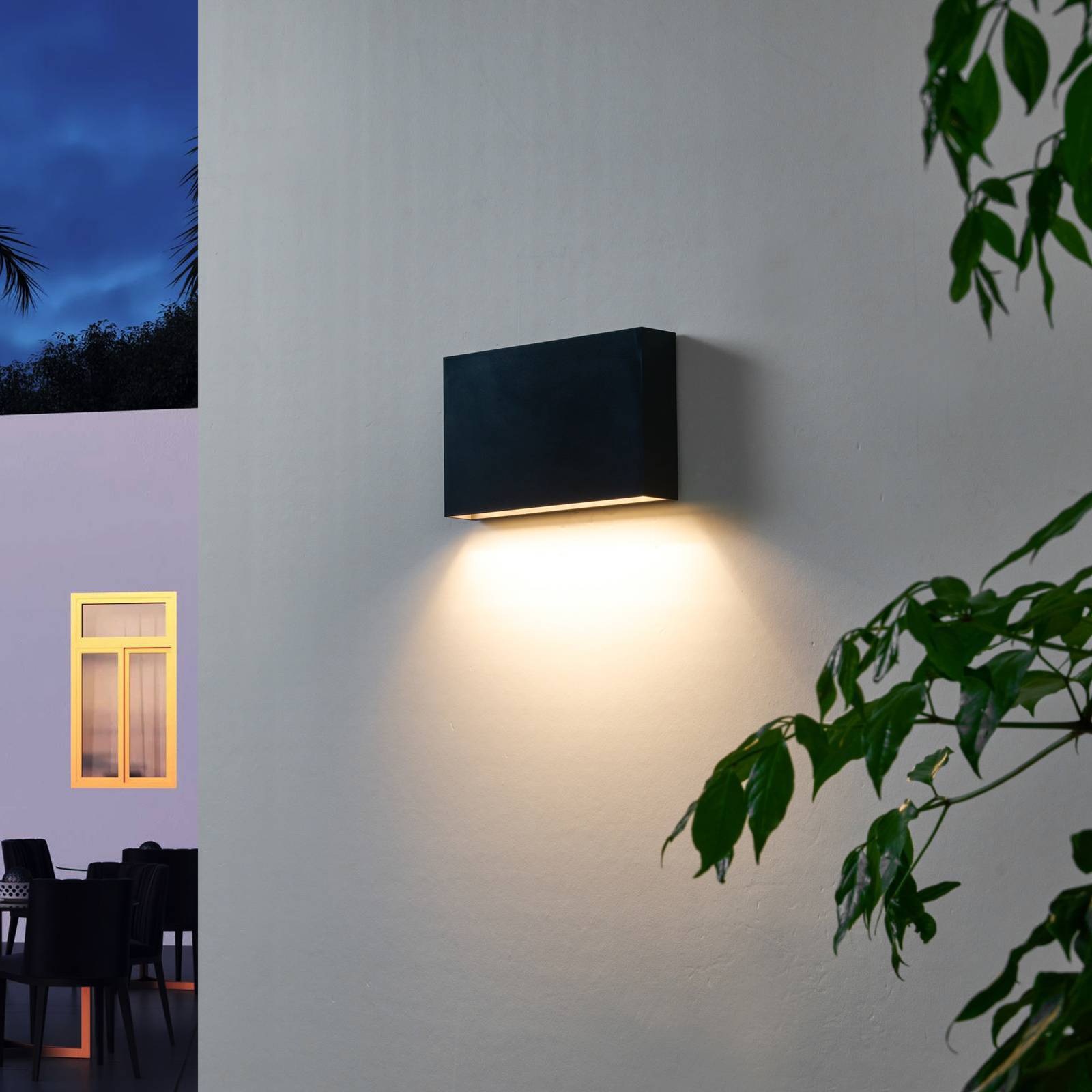 Lindby LED Wandleuchte außen 'Jarte' in schwarz aus Kunststoff-2