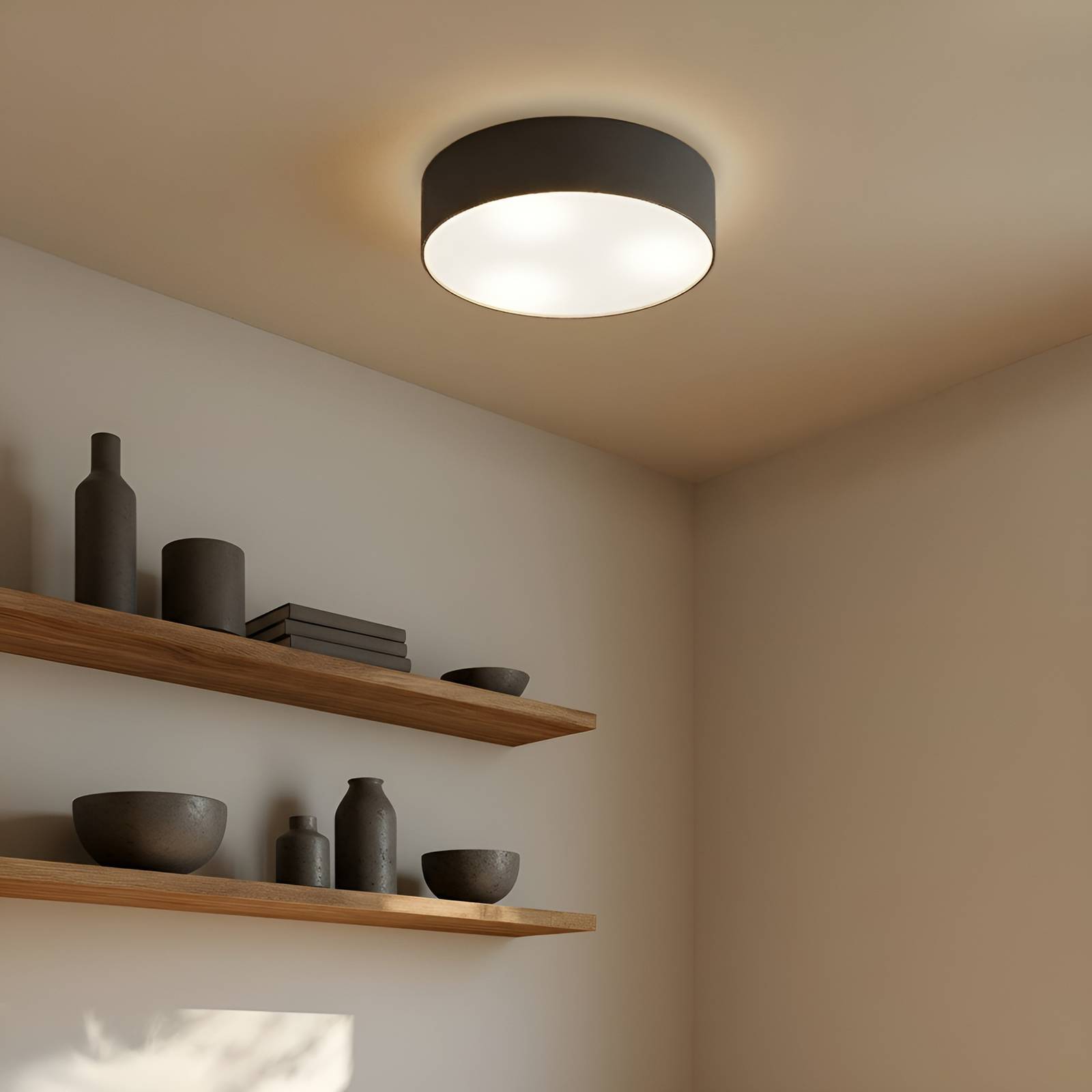 Lindby Taklampa 'Sebatin' aus textil / siden-2