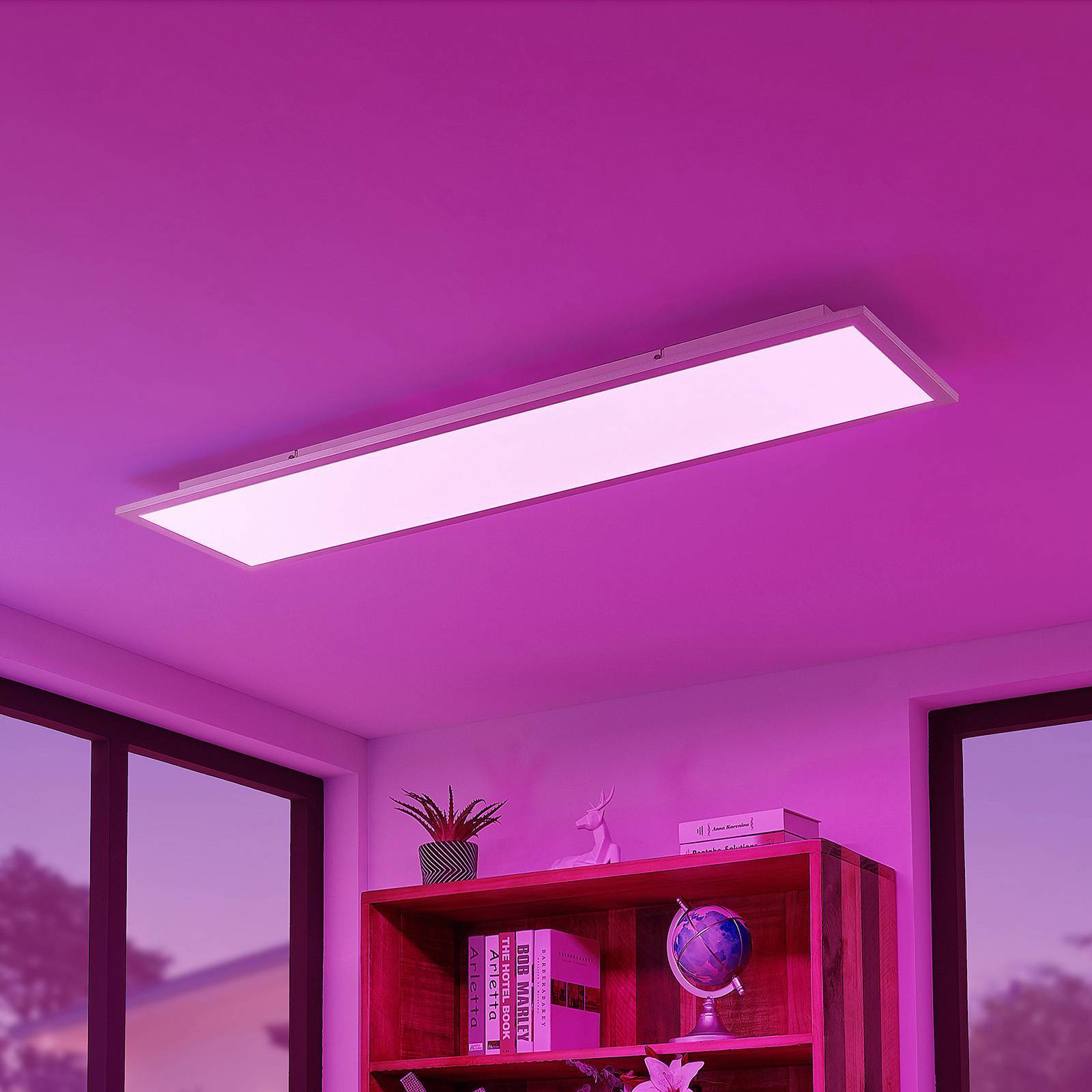 Lindby LED Smarta hem taklampa(LED-Panel) 'Kjetil' aus aluminium / grå zink-2