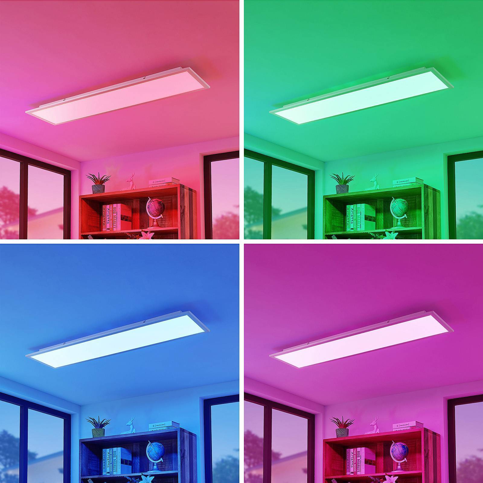 Lindby LED Smarta hem taklampa(LED-Panel) 'Kjetil' aus aluminium / grå zink-4