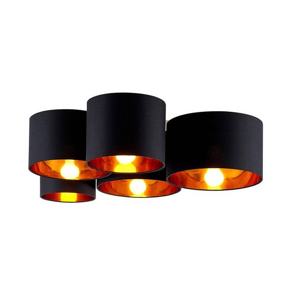 Lindby Deckenlampe 'Laurenz' in schwarz aus Textil
