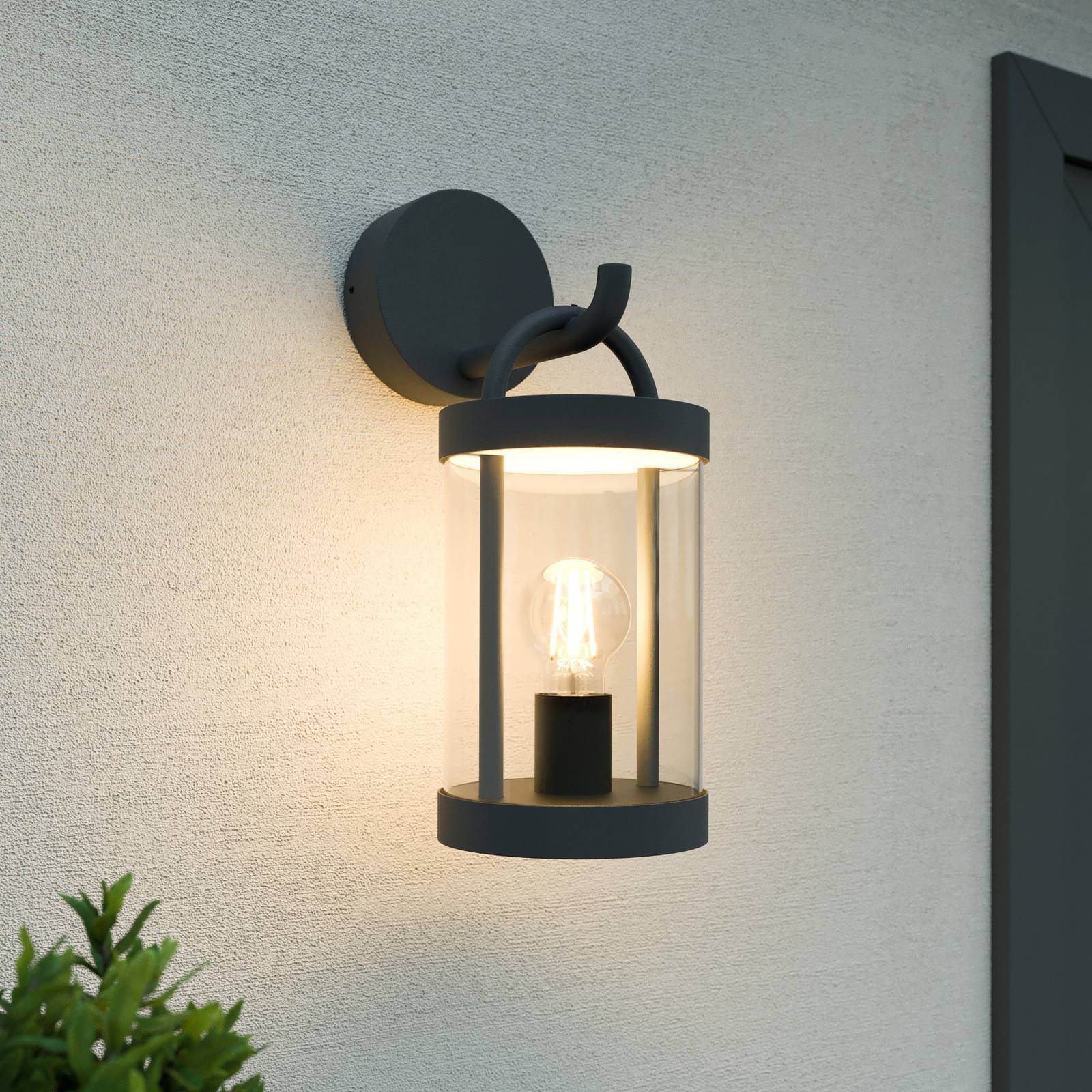 Lucande Wandleuchte außen 'Cassian' in schwarz aus Aluminium-1