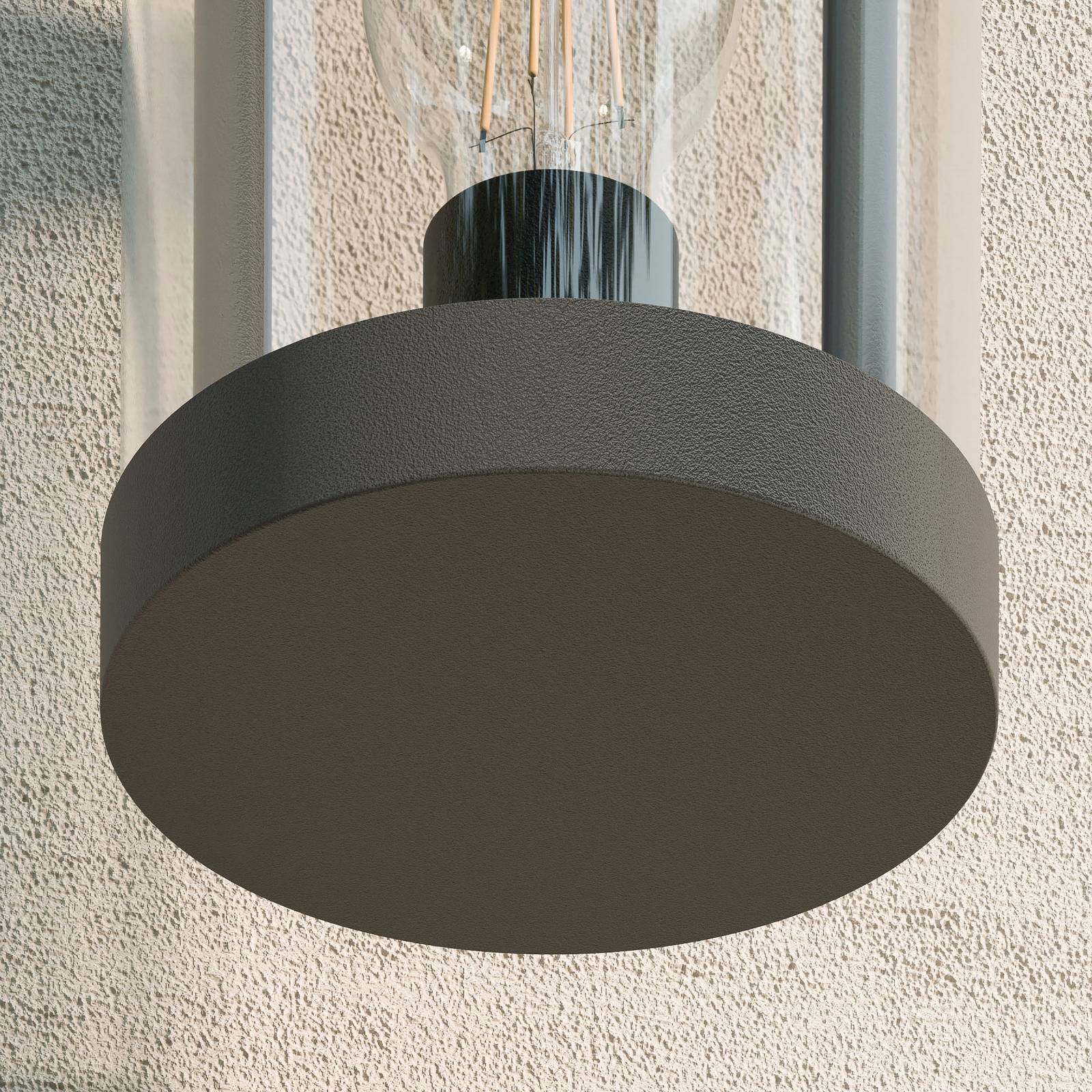Lucande Wandleuchte außen 'Cassian' in schwarz aus Aluminium-3