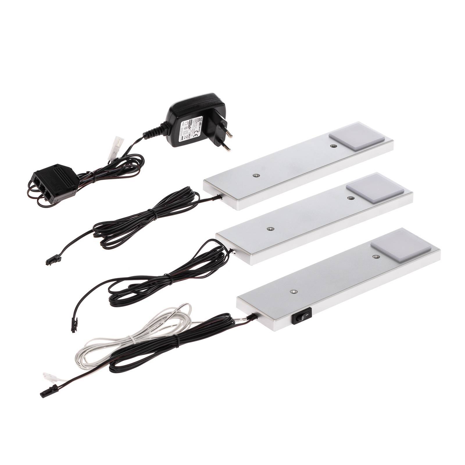 Lindby 3er Set LED Unterschrankleuchten (Unterbauleuchte) 'Amaryll' in alu aus Kunststoff-0