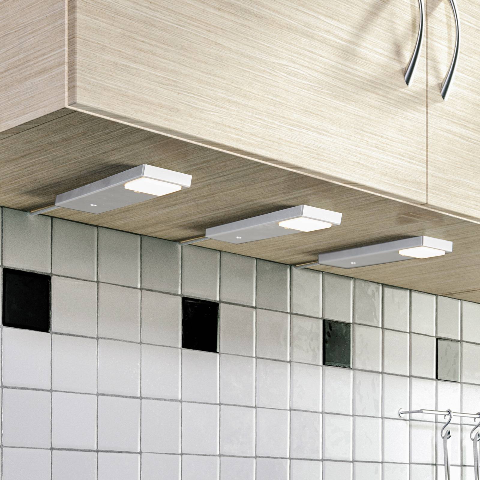 Lindby 3er Set LED Unterschrankleuchten (Unterbauleuchte) 'Amaryll' in alu aus Kunststoff-1