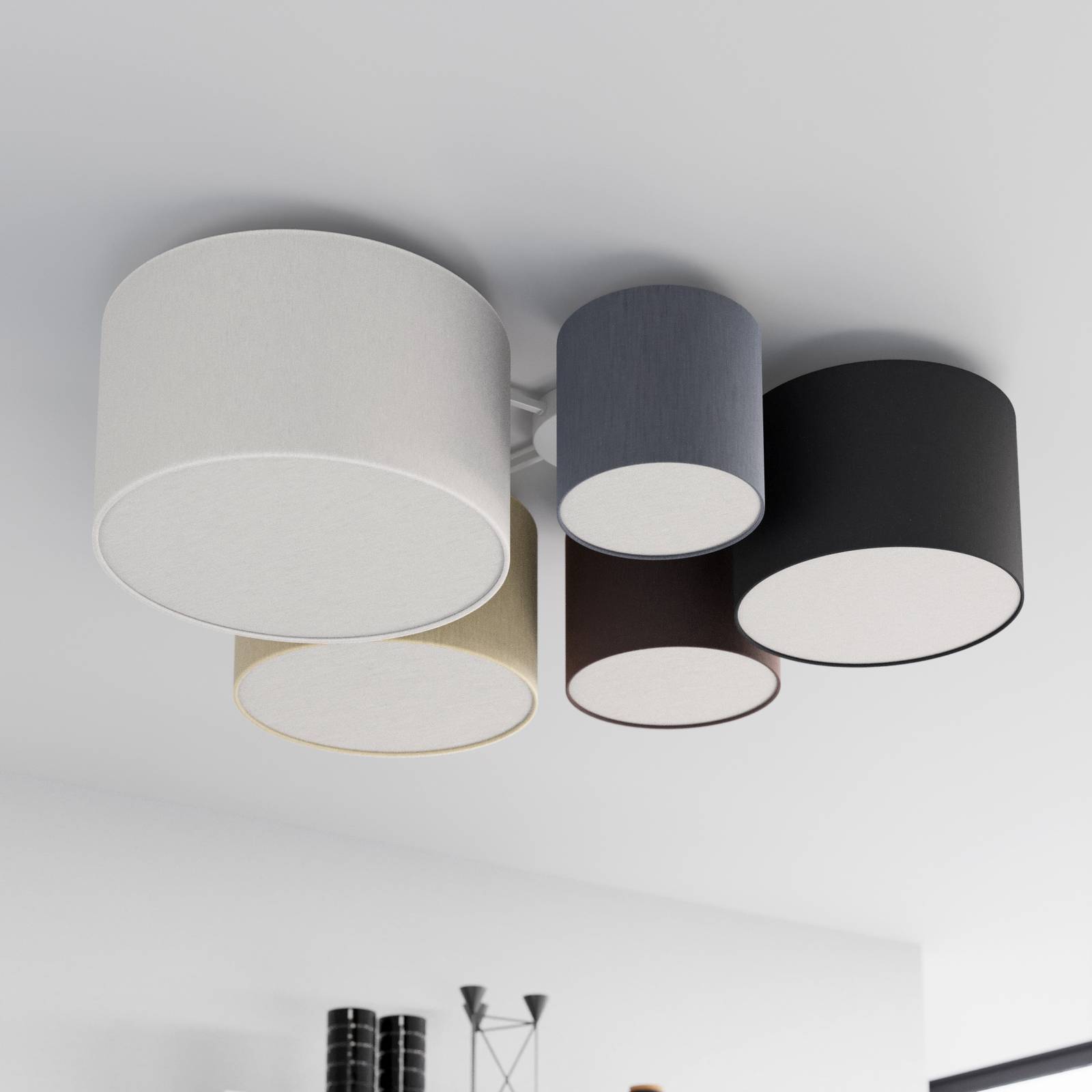 Lindby Taklampa 'Laurenz' aus textil / siden-2