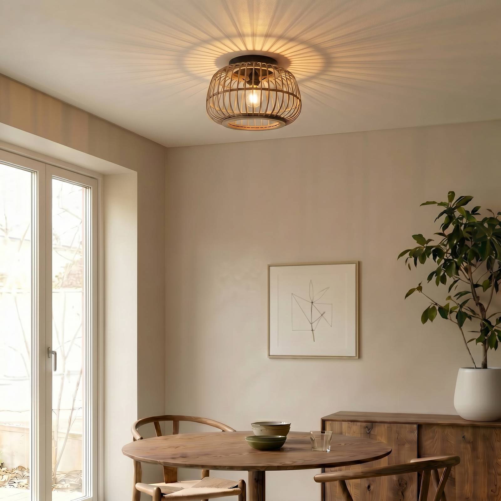Lindby Taklampa 'Bominio ' aus trä-2