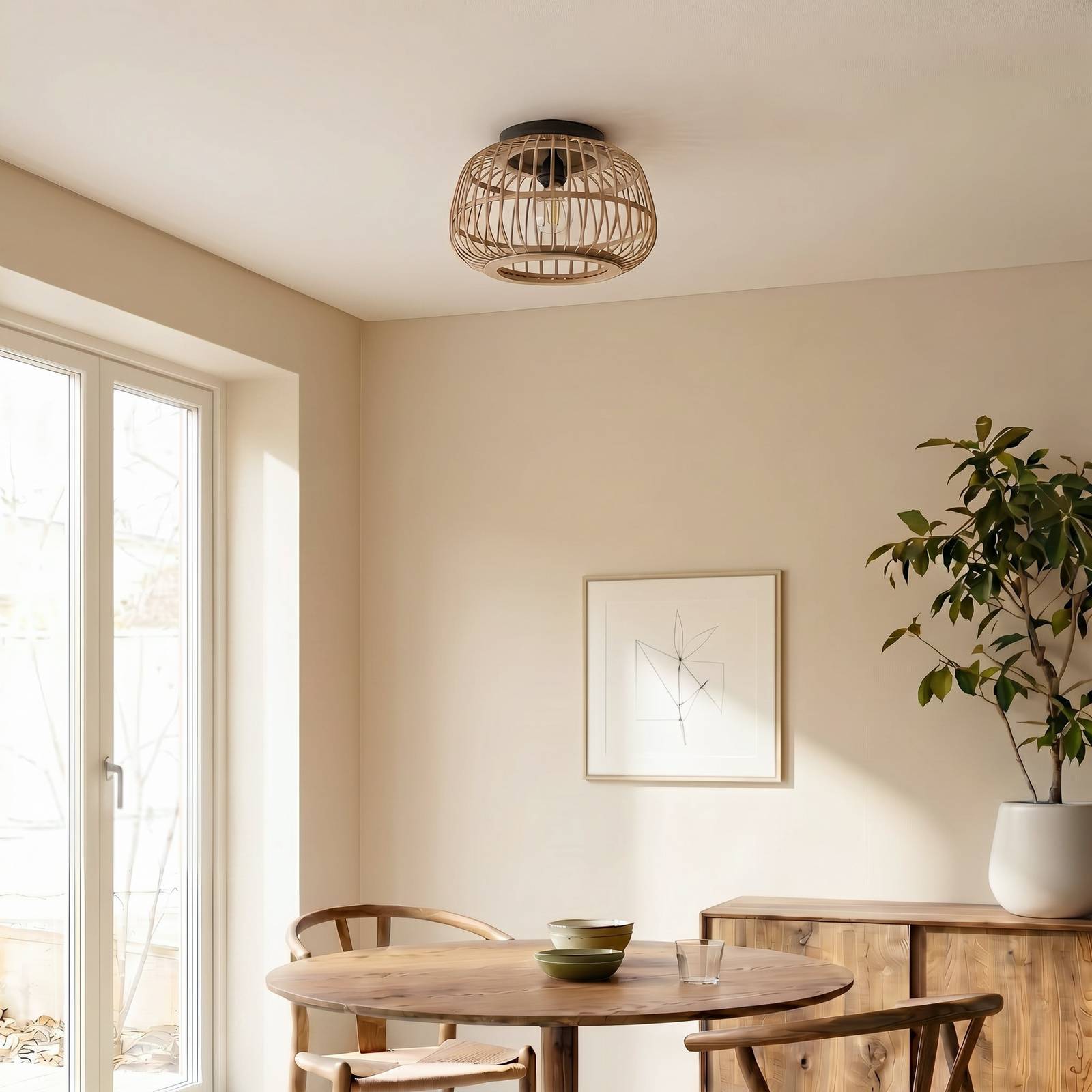 Lindby Taklampa 'Bominio ' aus trä-3