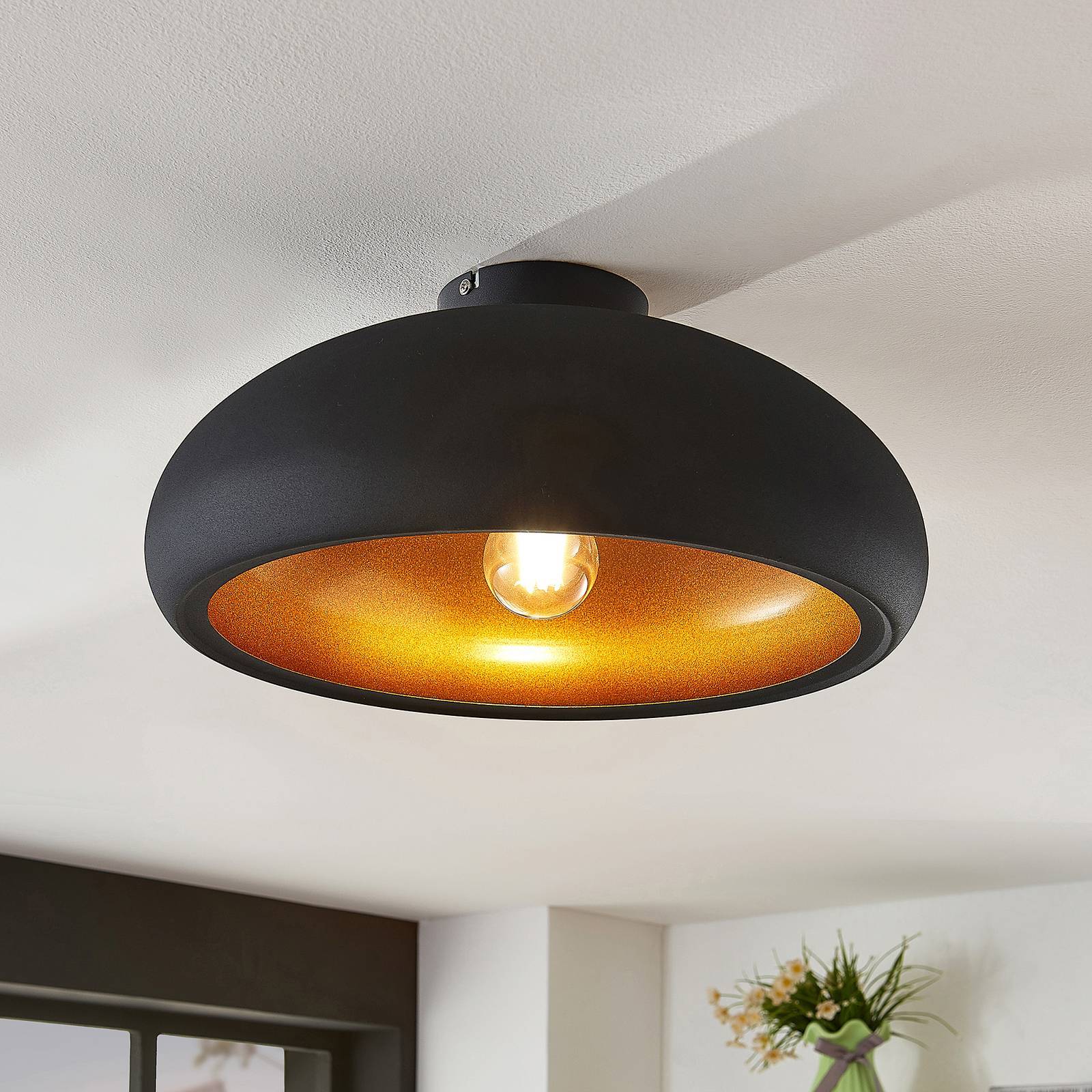Lindby Deckenlampe 'Gerwina' in schwarz aus Metall-1