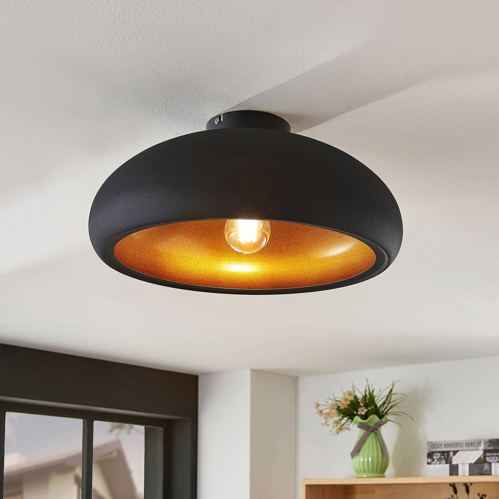 Lindby Deckenlampe 'Gerwina' in schwarz aus Metall-2