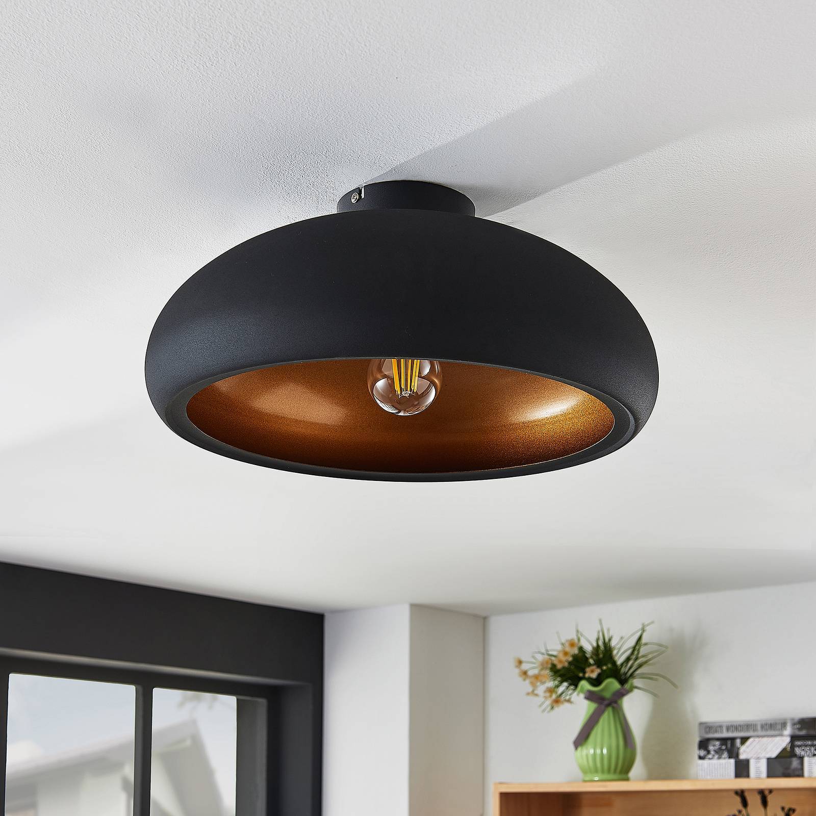 Lindby Deckenlampe 'Gerwina' in schwarz aus Metall-3