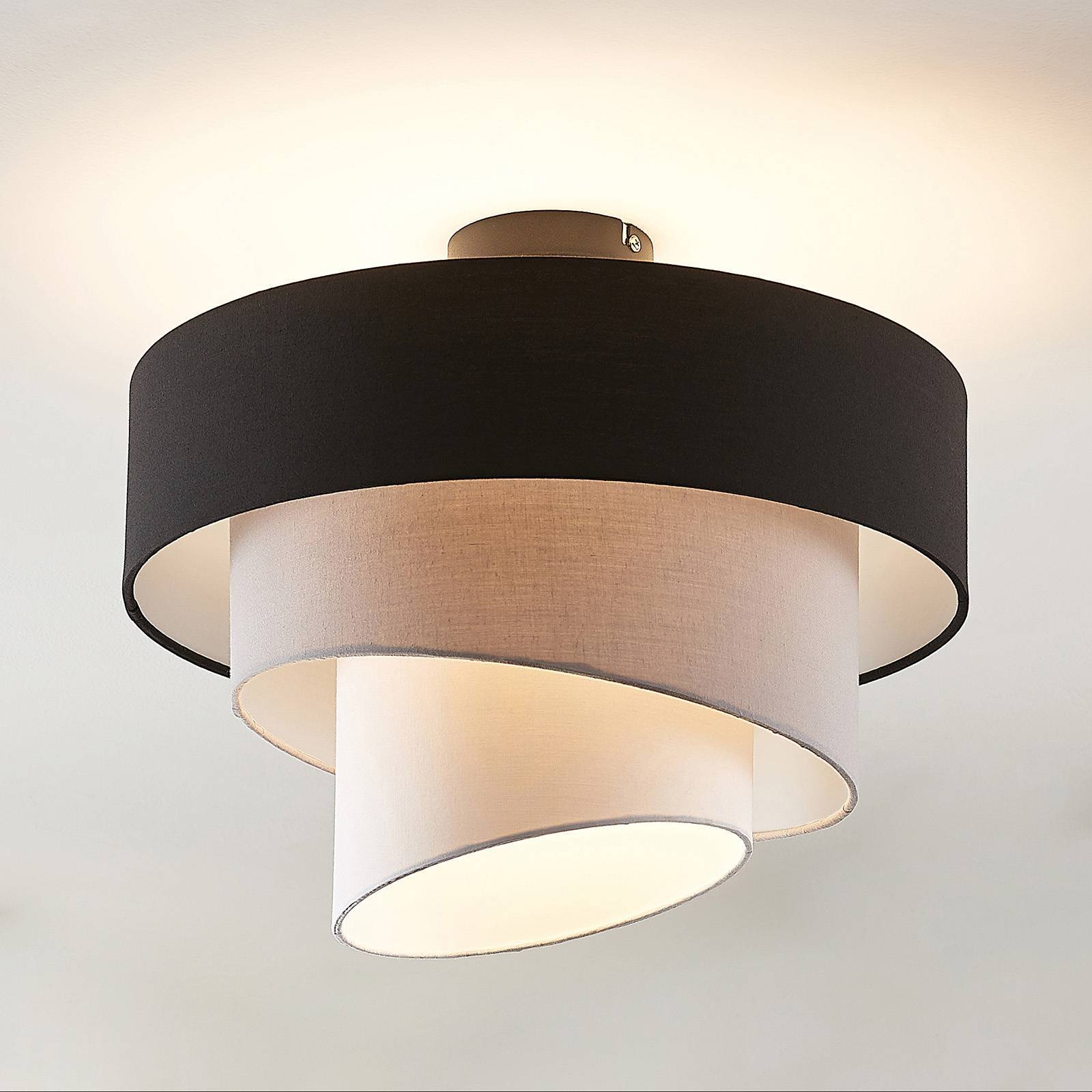 Lindby Taklampa 'Coria' aus textil / siden-1
