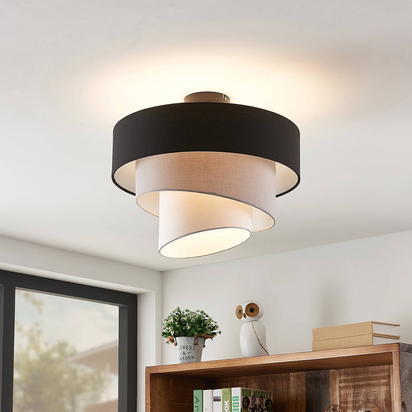 Lindby Taklampa 'Coria' aus textil / siden-2