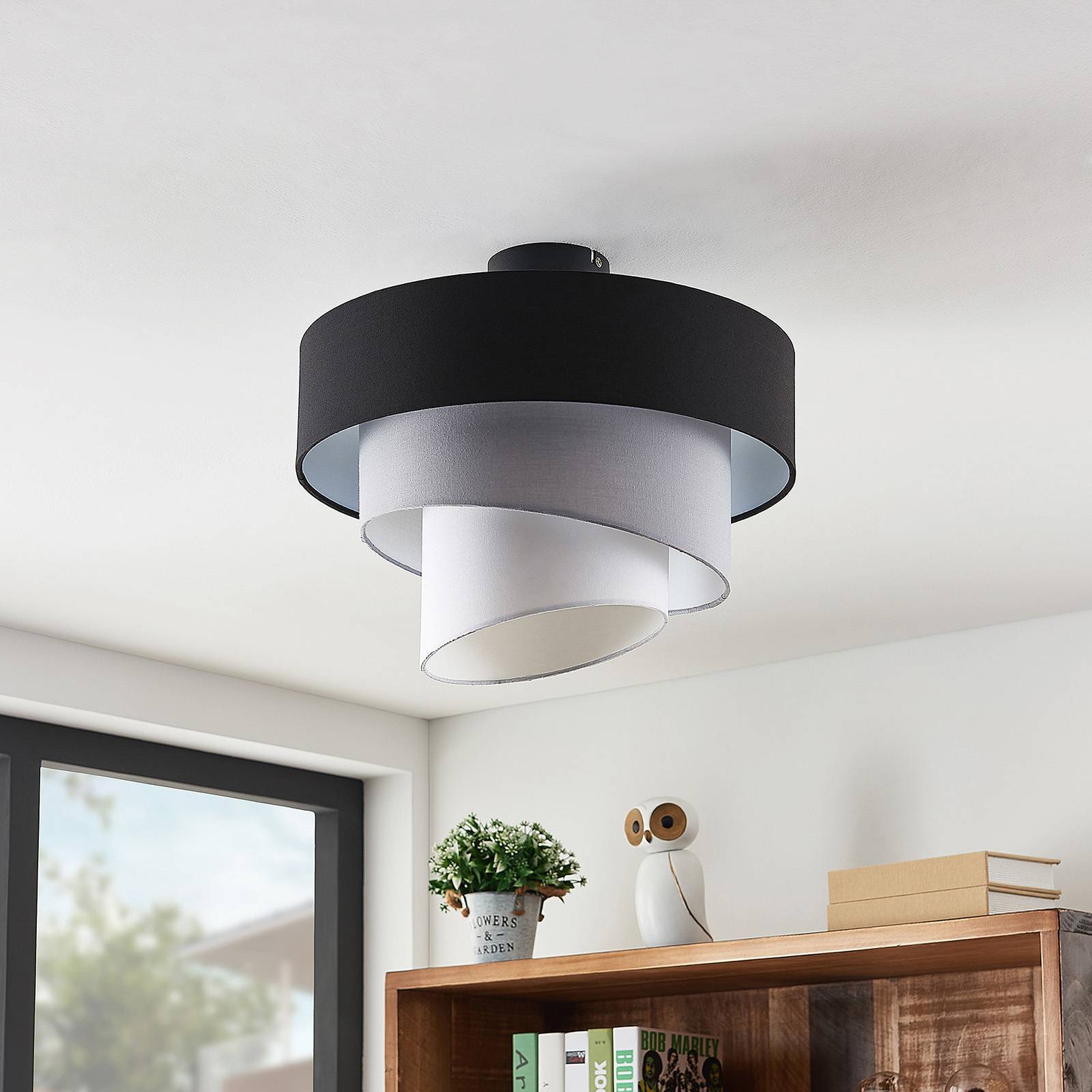 Lindby Taklampa 'Coria' aus textil / siden-4